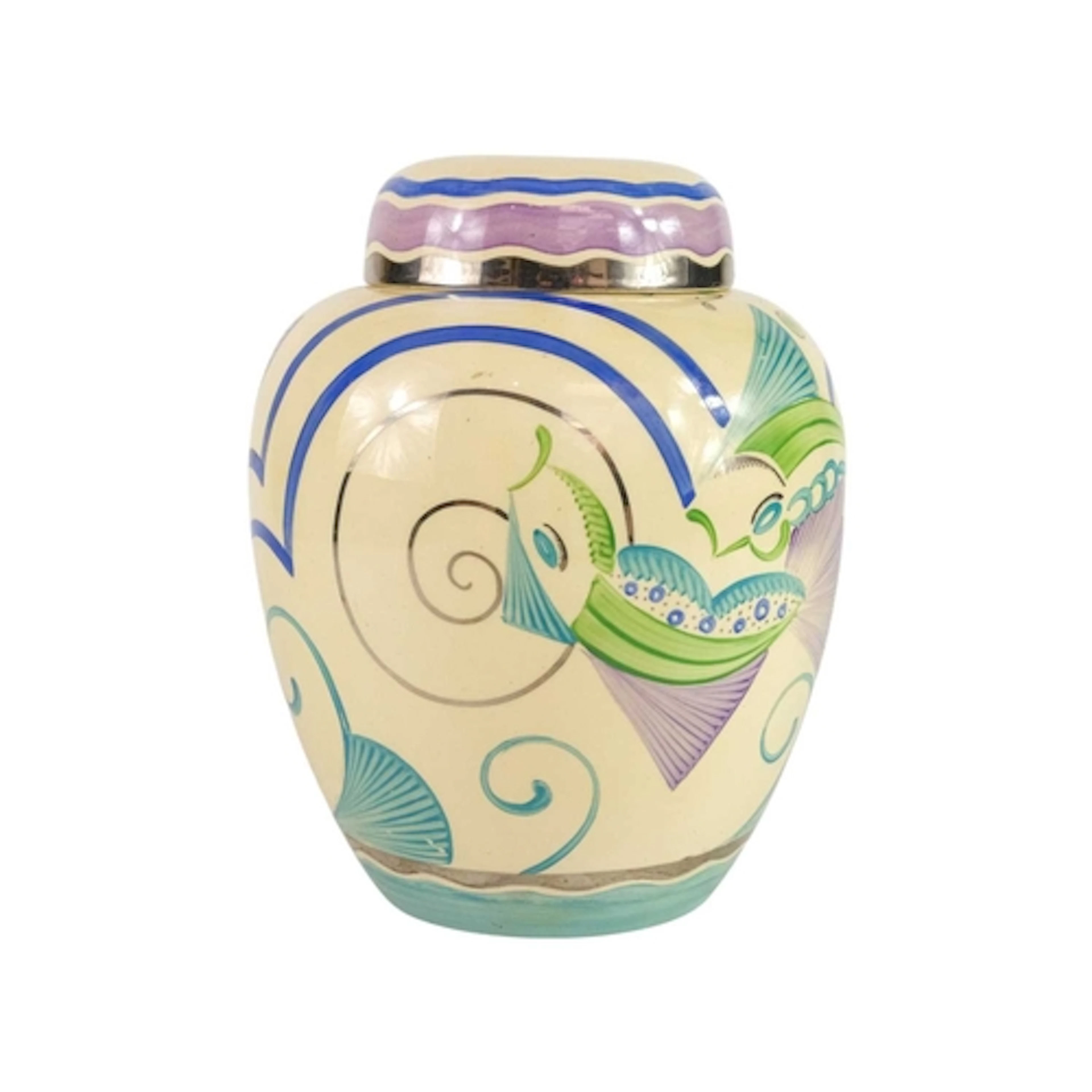 An Art Deco Gray's pottery ginger jar and cover. Circa 1932,...