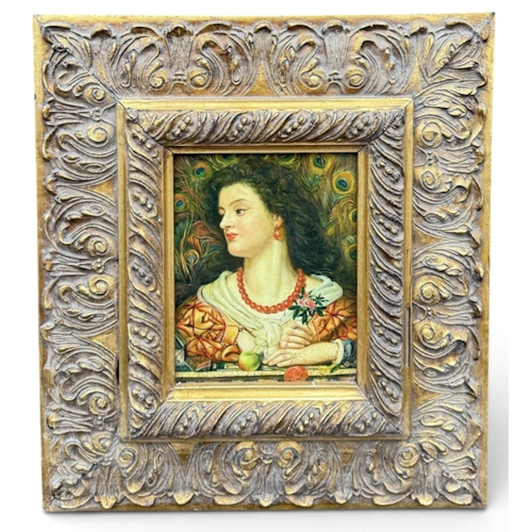 AFTER FREDERICK SANDYS: VIVIEN Oil on board. 24cm x 18cm Fra...