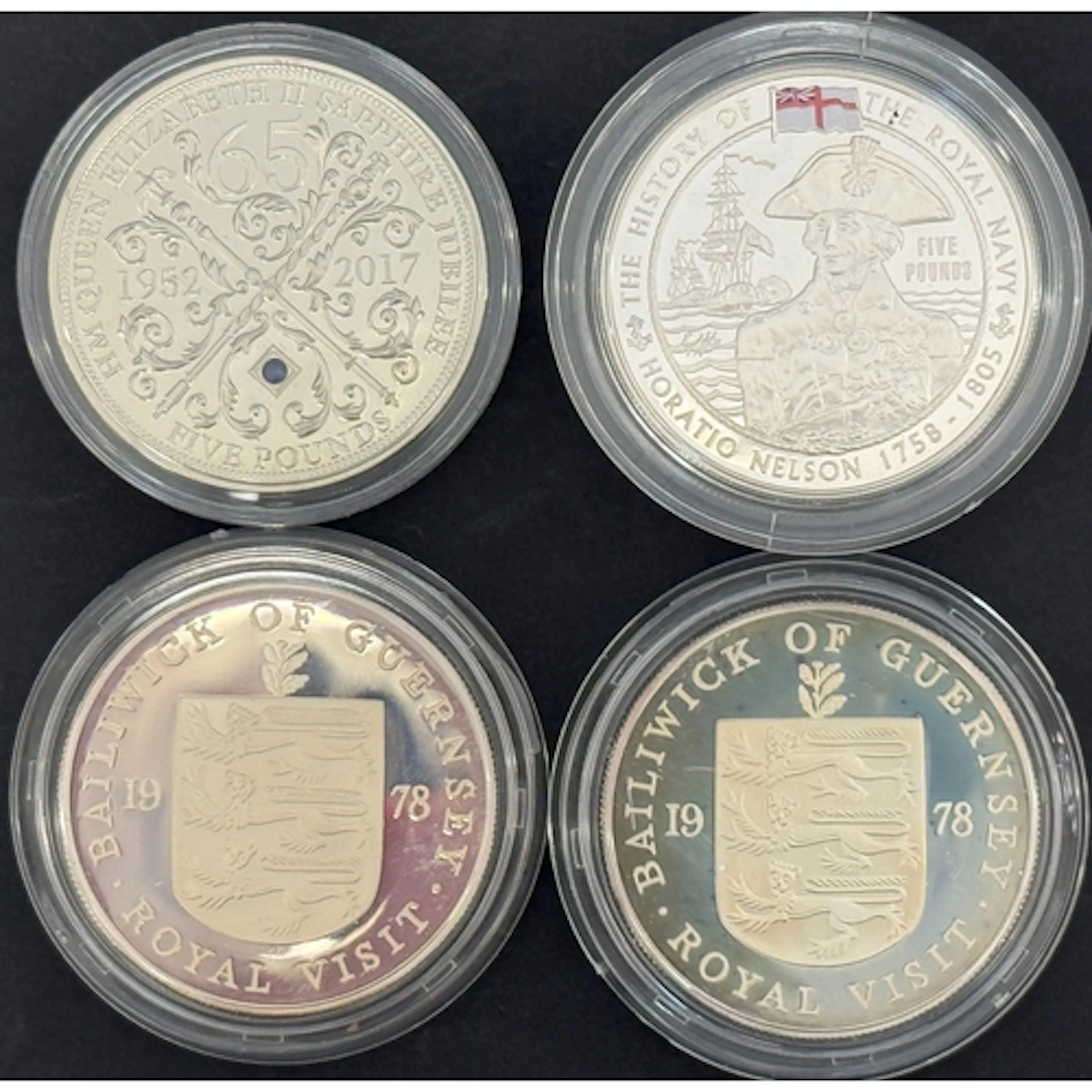 A group of four Guernsey silver proof coins, comprising 1978...