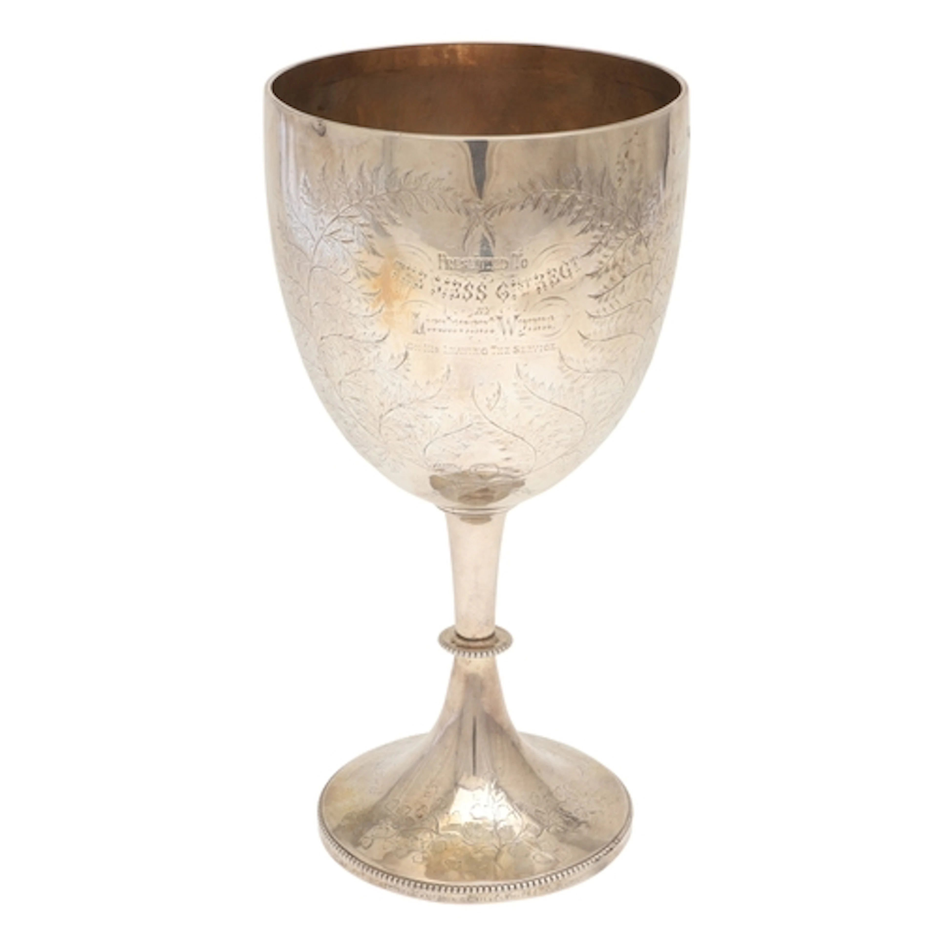 A VICTORIAN SILVER TROPHY CUP, MILITARY INTEREST, GLOUCESTER...
