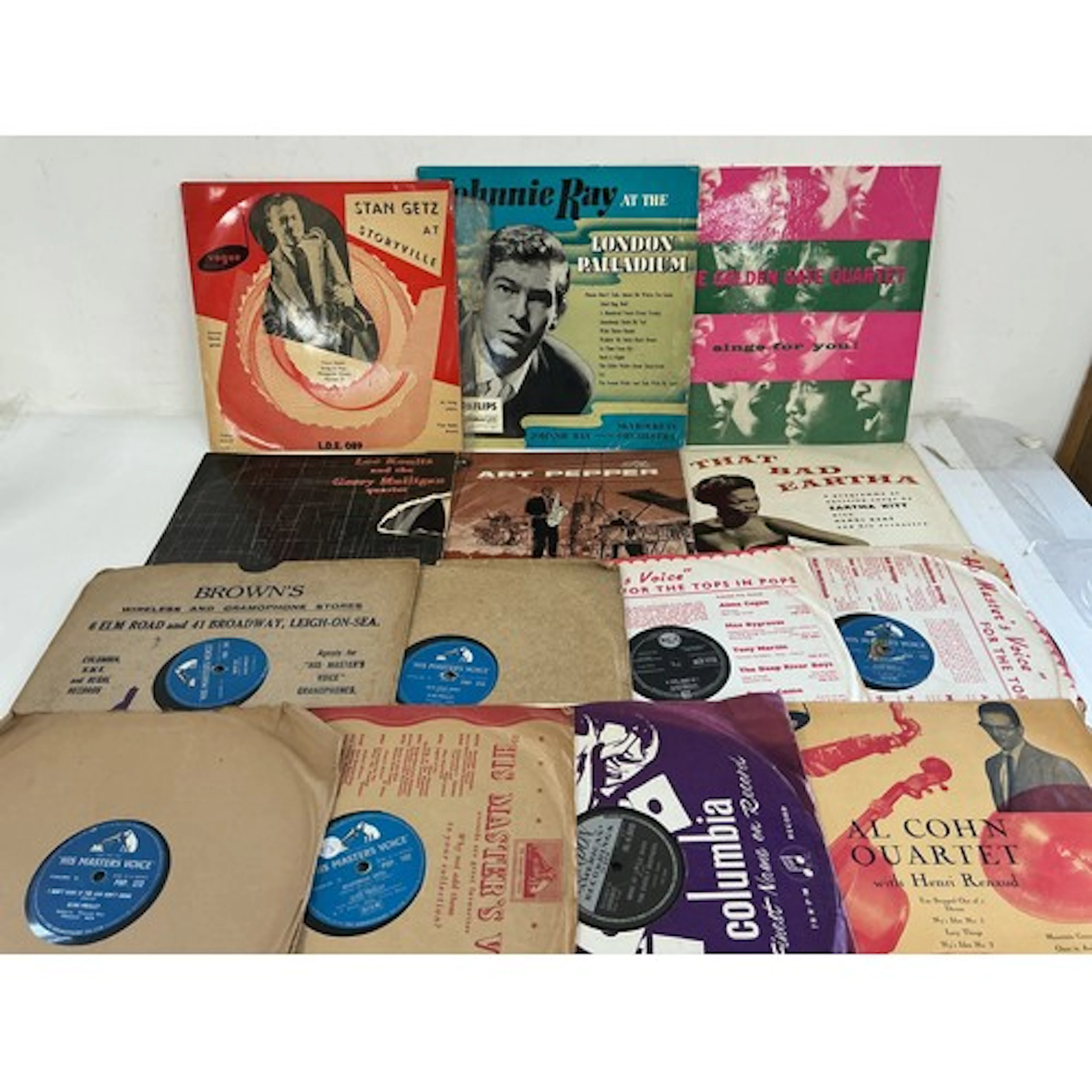 A record case and two boxes of 78s by various artists includ...