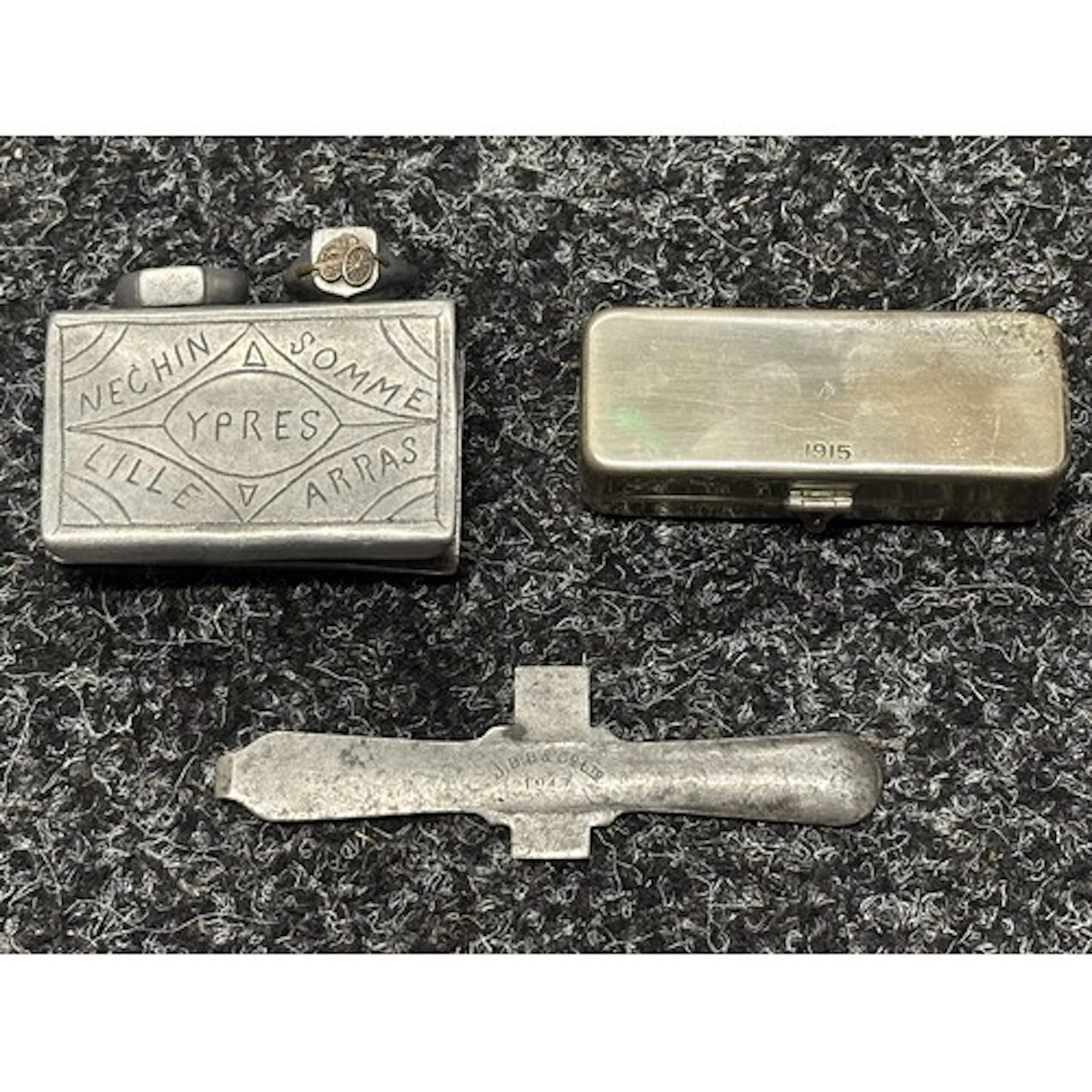 WW1 British Souvenir Trench Art Matchbox Cover with "Souvene...
