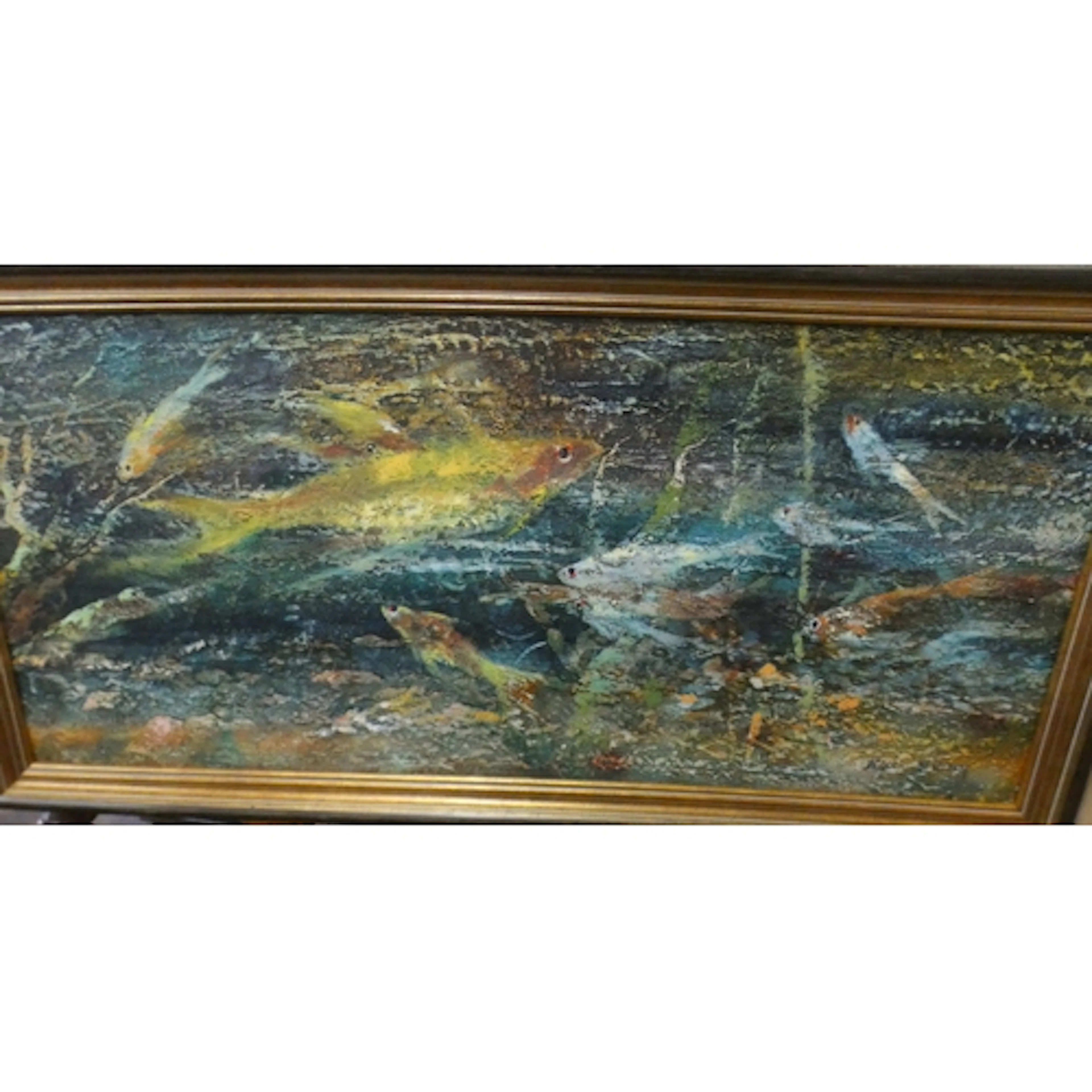 Three mid-century oil paintings to include a large signed pa...