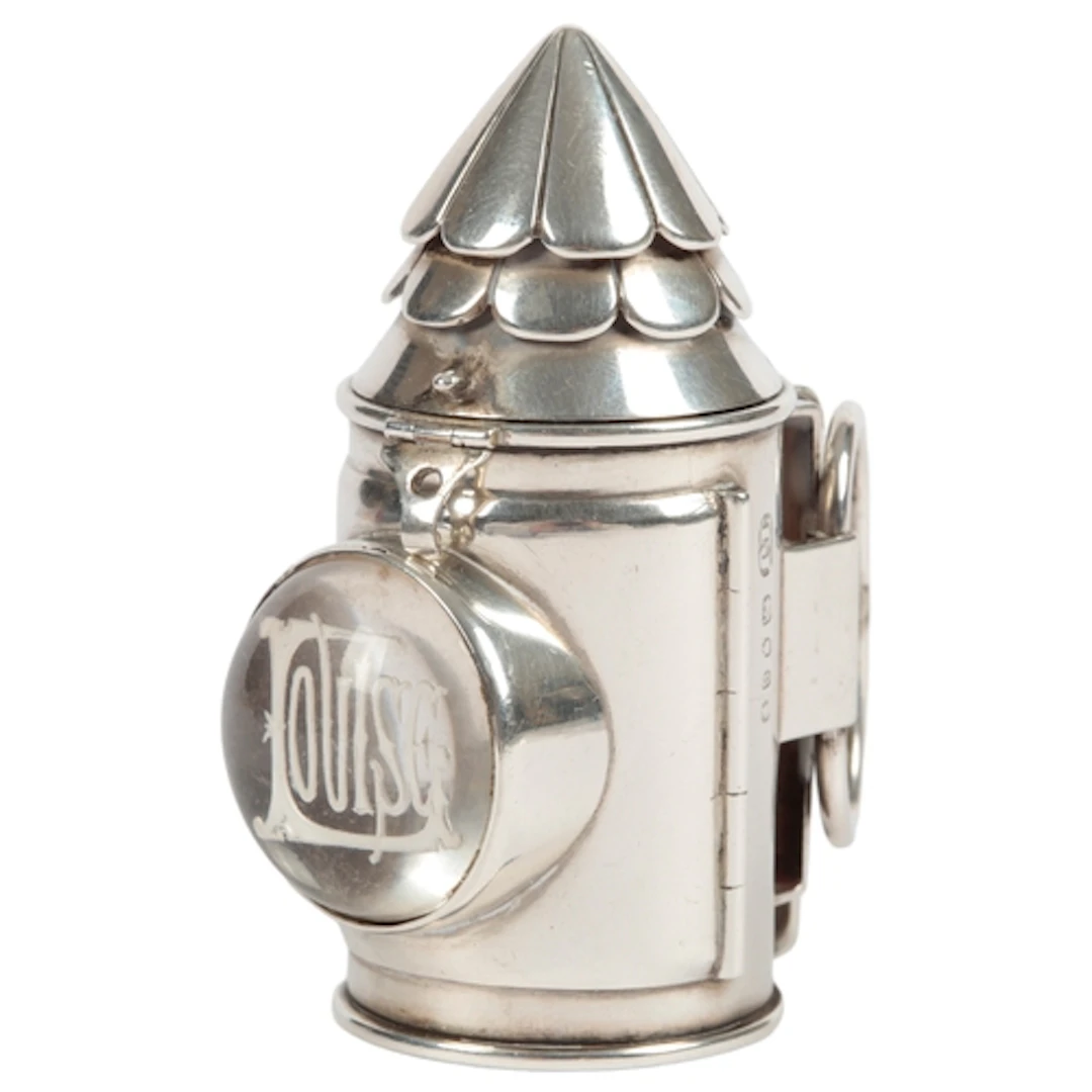 A Victorian novelty silver combination etui/vinaigrette, mod...