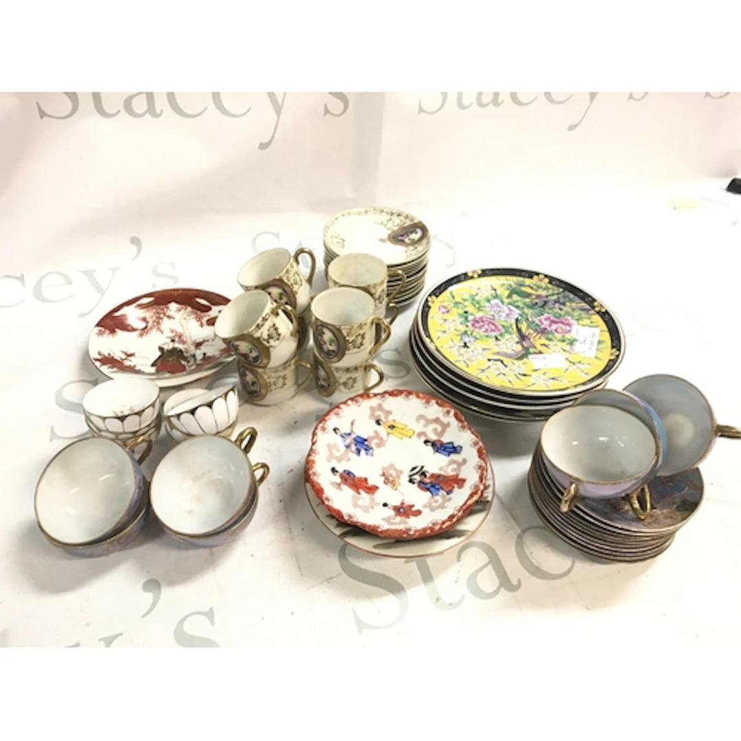 Chinese eggshell porcelain tea sets including cups, saucers,...