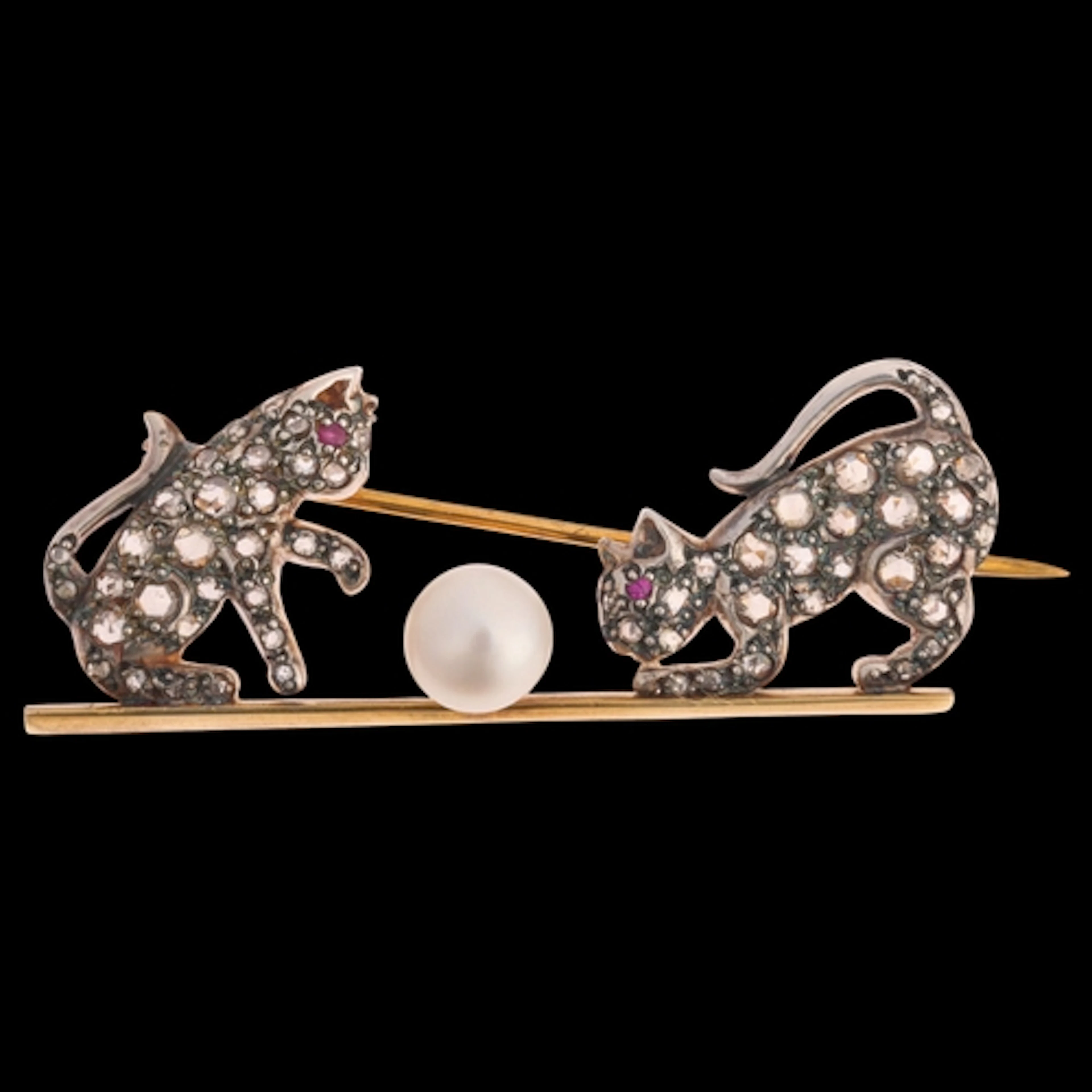 A Contemporary 18ct gold and silver diamond and pearl figura...