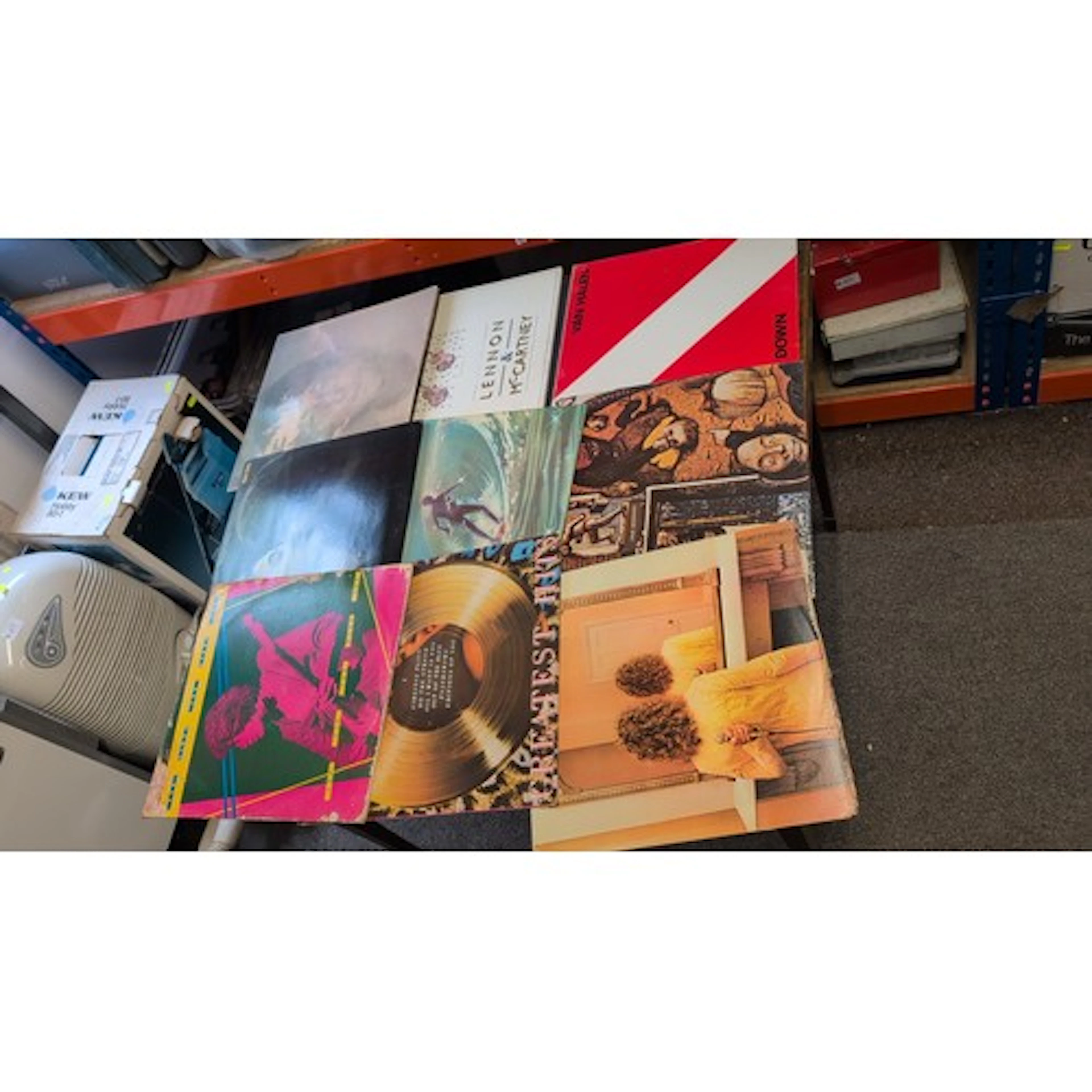 A group of rock and pop vinyl LPs, including titles by Van H...