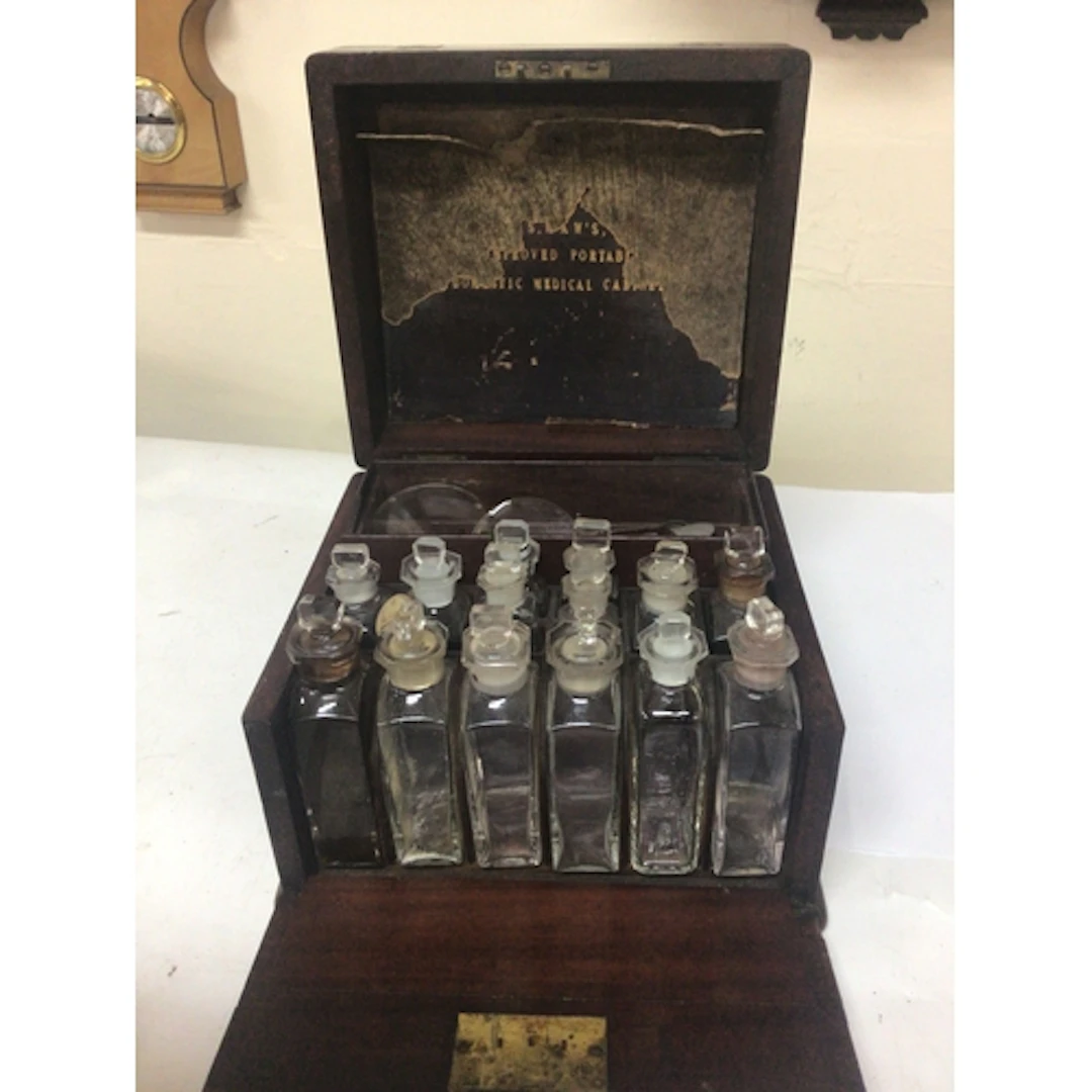 A19th century Campaign Domestic Medical cabinet the br...