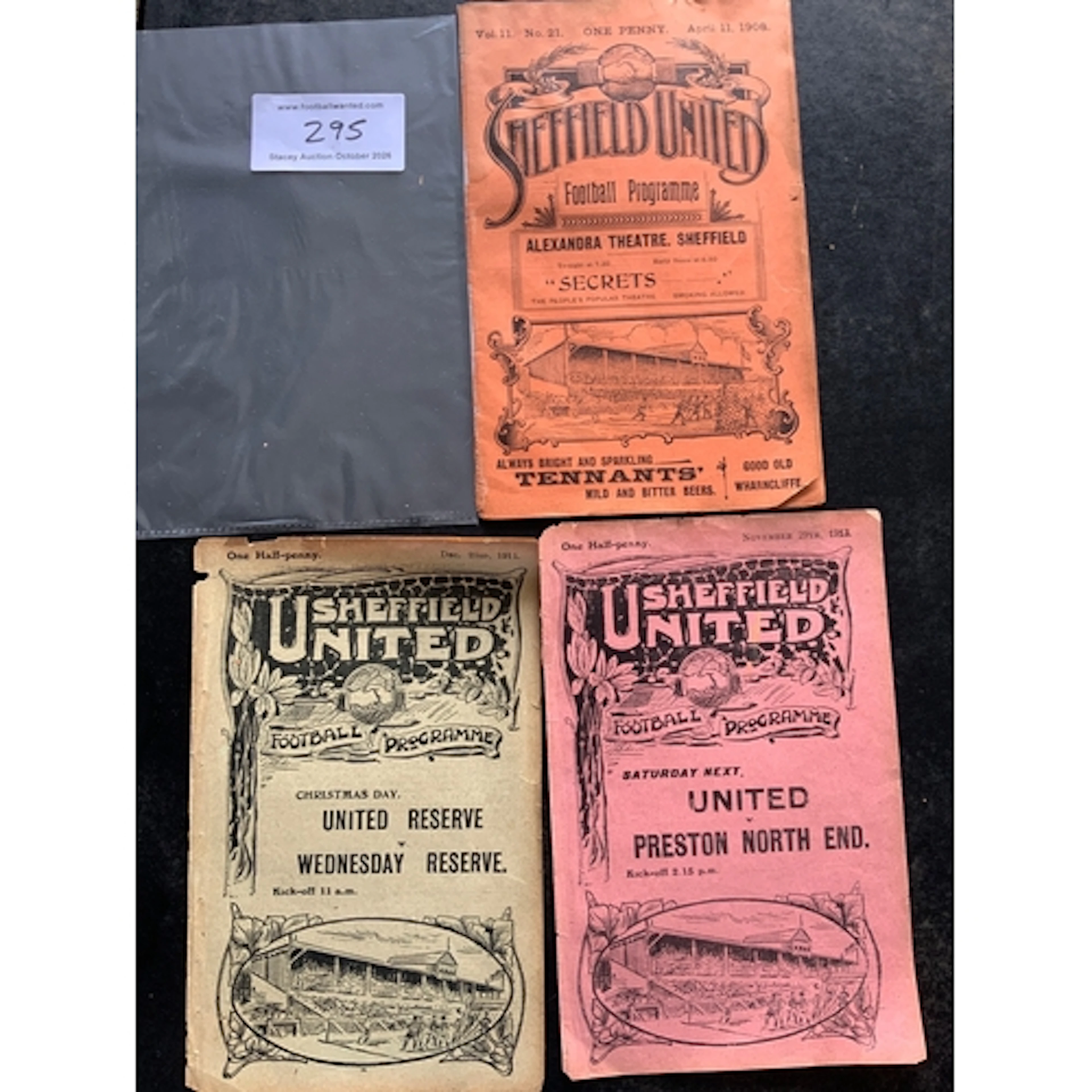 Sheffield Utd Home Pre 1st World War Football Programmes: 19...