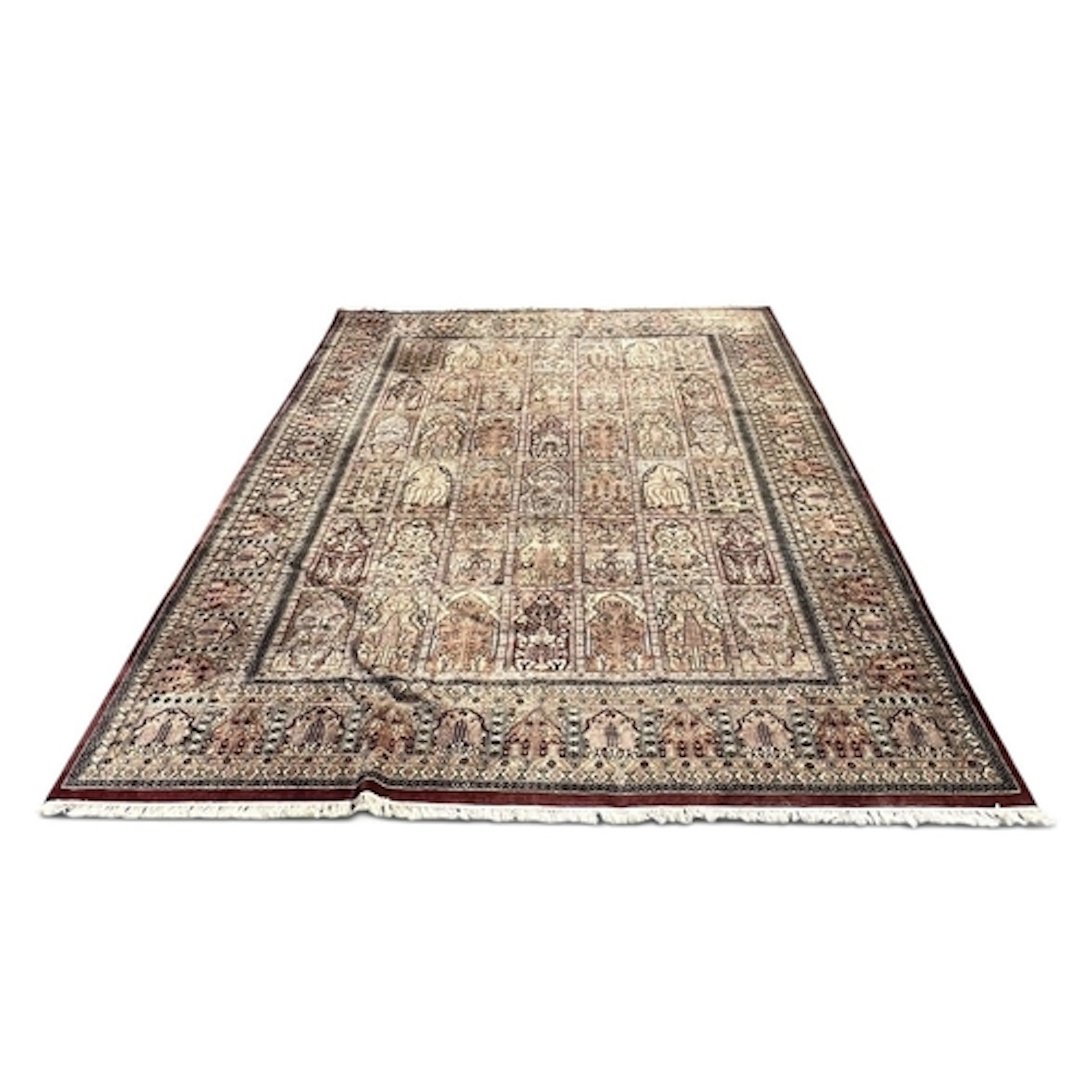 AN INDIAN CARPET, EARLY 21ST CENTURY The centre with six row...