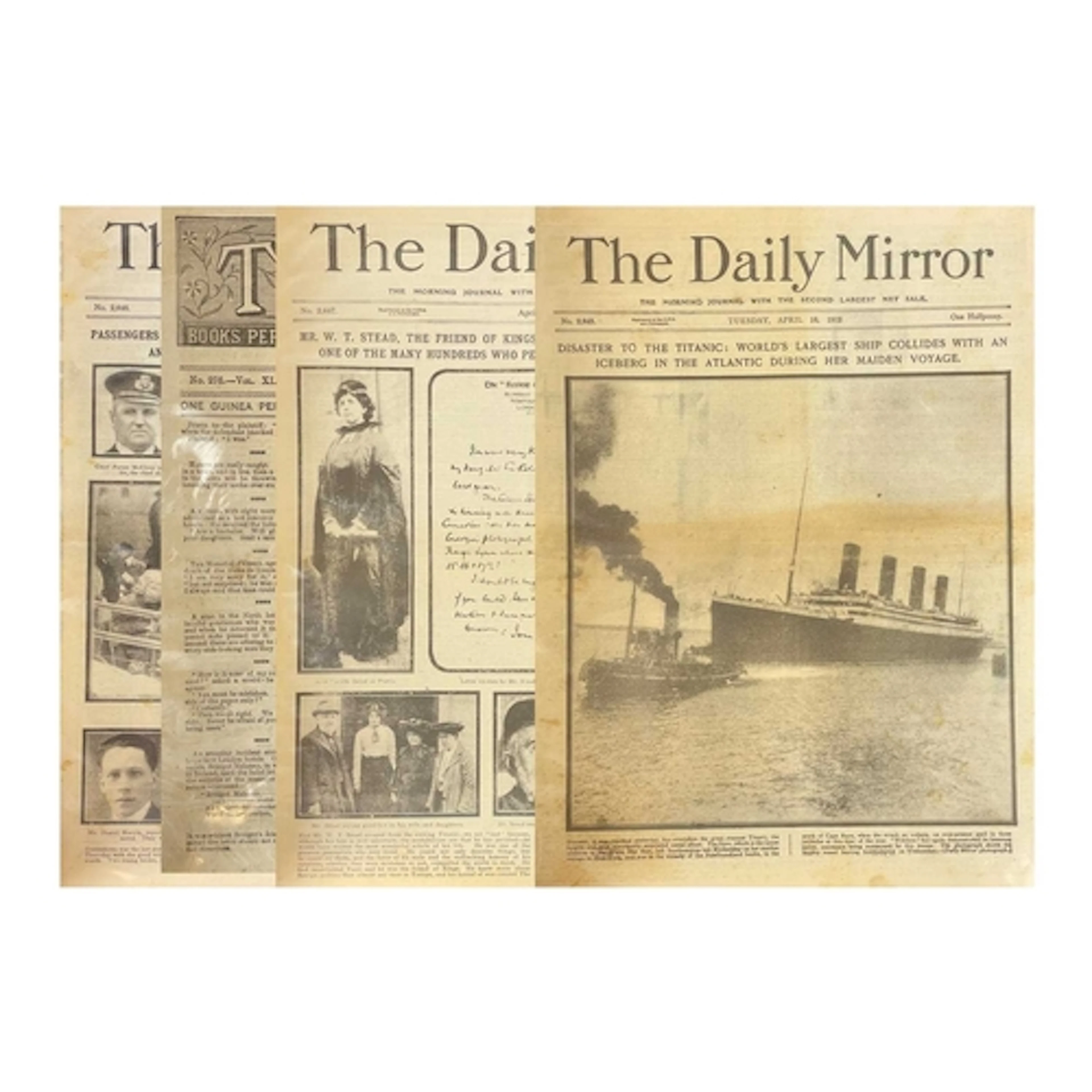 S.S. Titanic Six contemporary Daily Mirror issues 'The Daily...