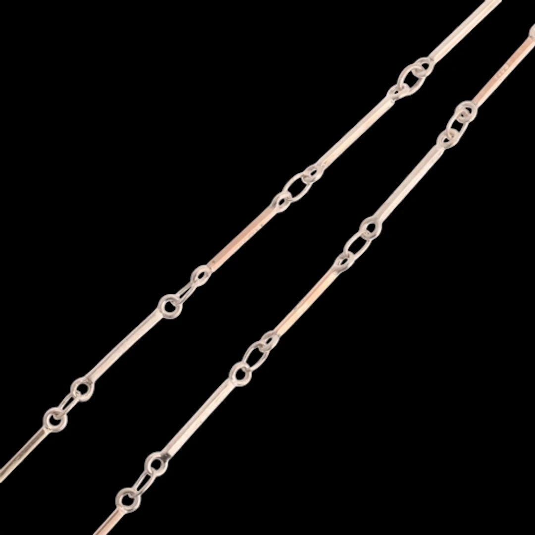 An Antique 9ct rose gold and silver bar link chain bracelet,...