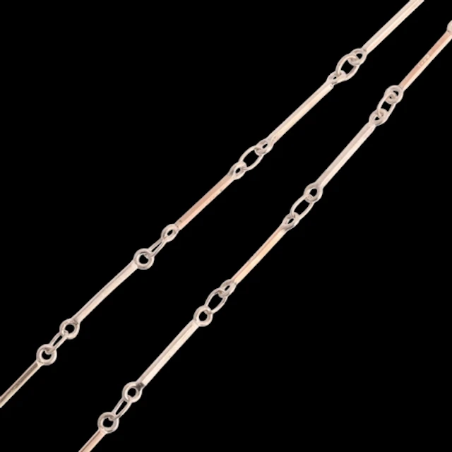 An Antique 9ct rose gold and silver bar link chain bracelet,...