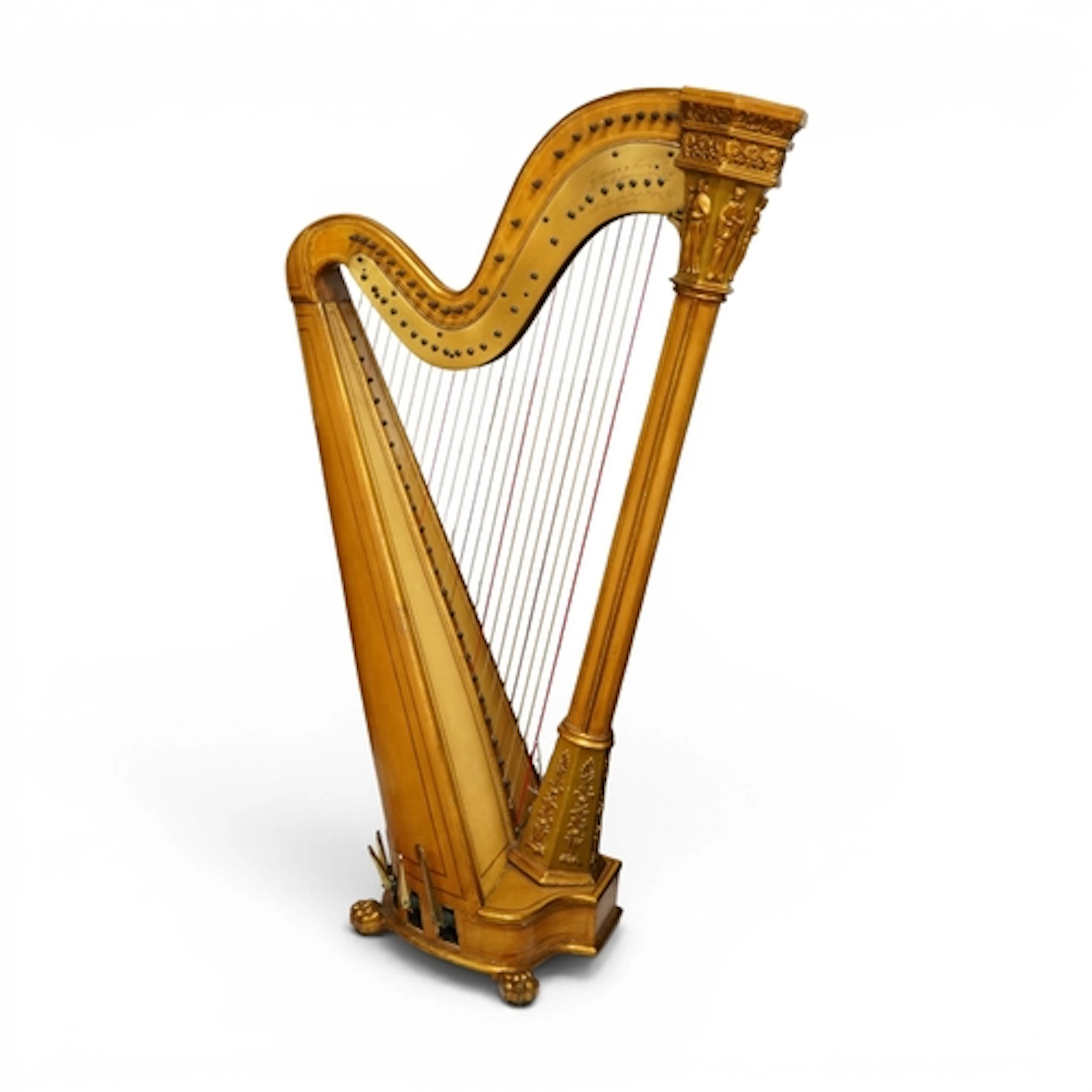 A late 19th century child's concert harp by Haarnack & Sons,...