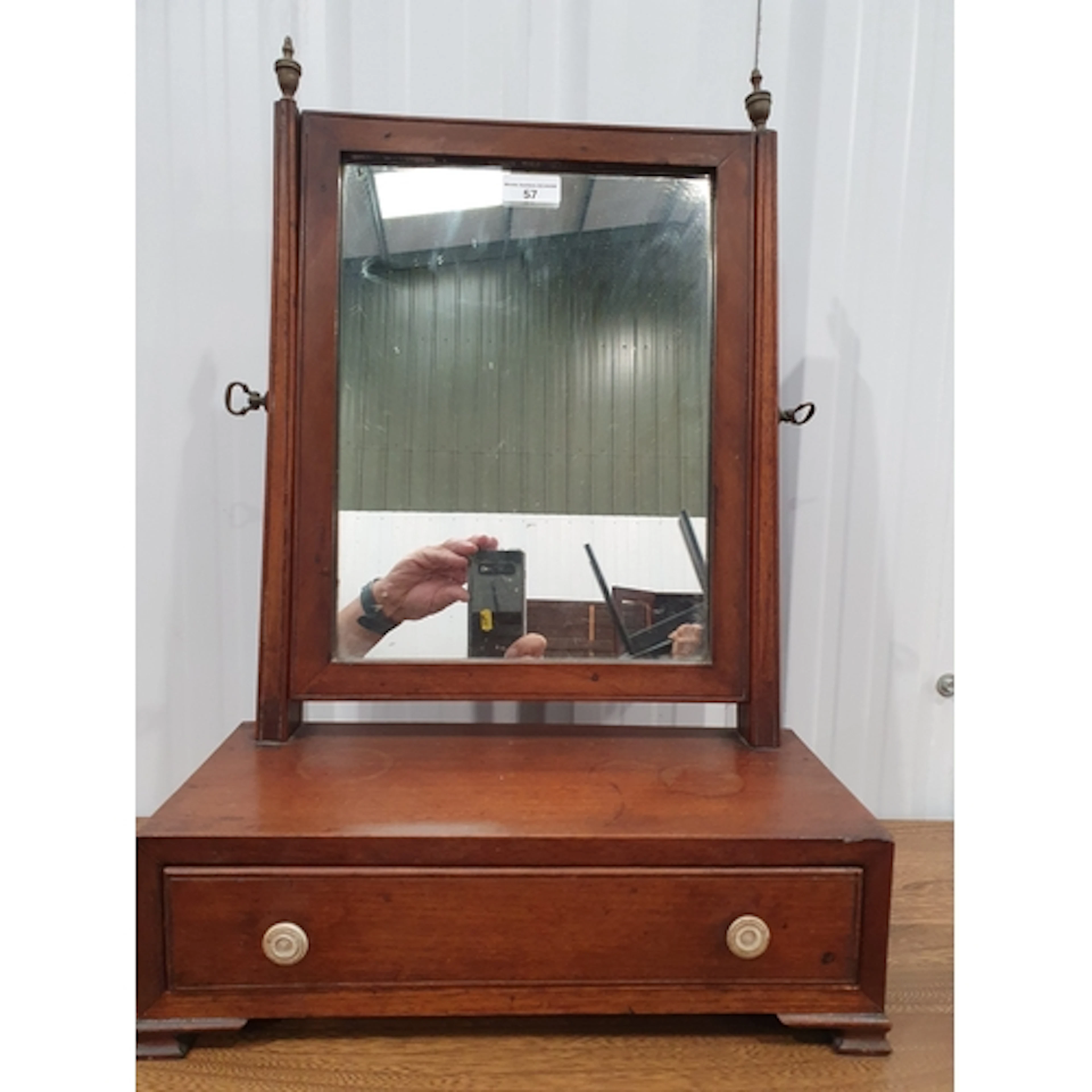 A 19th century mahogany framed Dressing Mirror with rectangu...