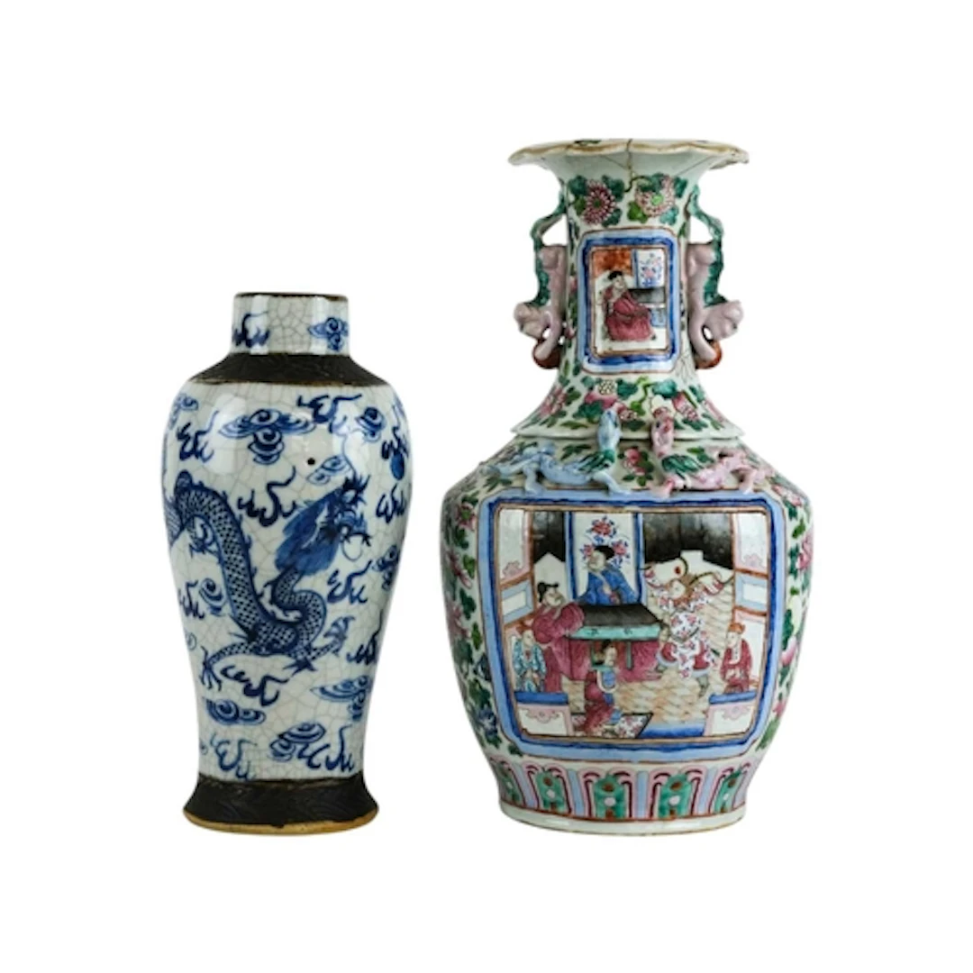 A Chinese famille rose porcelain vase. Qing, 19th century, w...