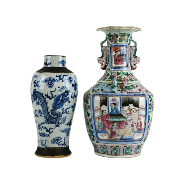 A Chinese famille rose porcelain vase. Qing, 19th century, w...