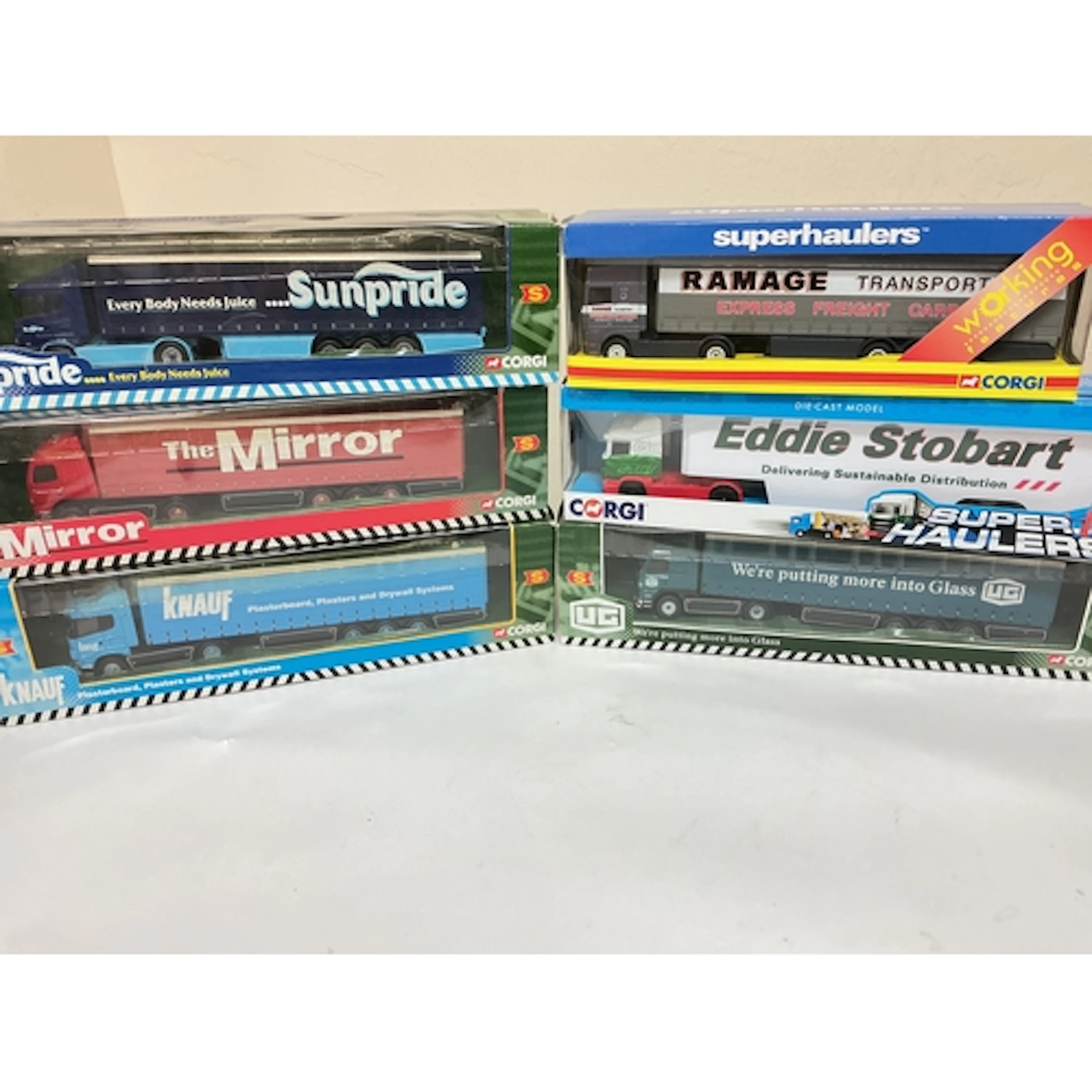 6 Boxed Corgi Superhaulers Including Eddie Stobbart Livery.