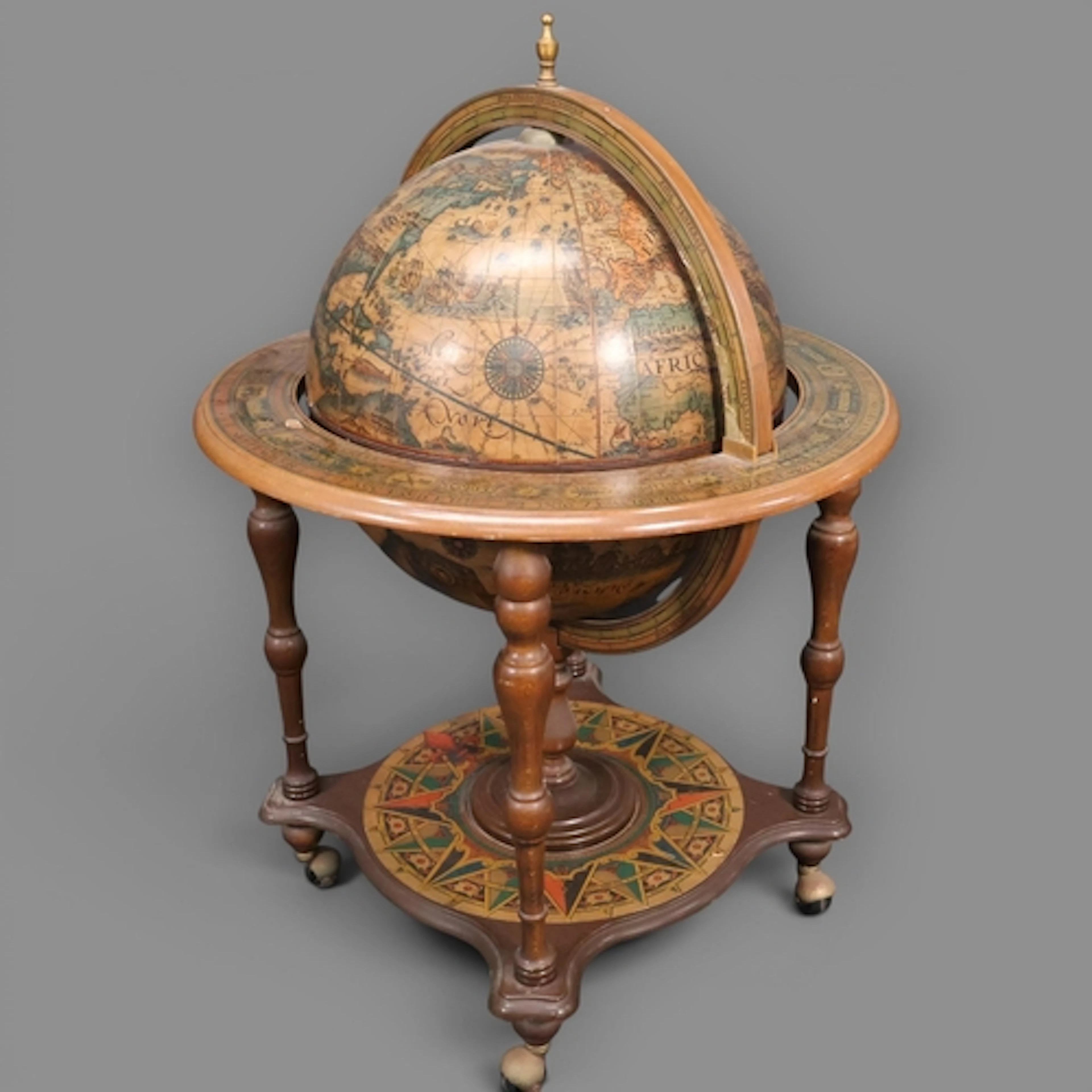 A Mid-century Italian terrestrial globe drinks trolley with ...