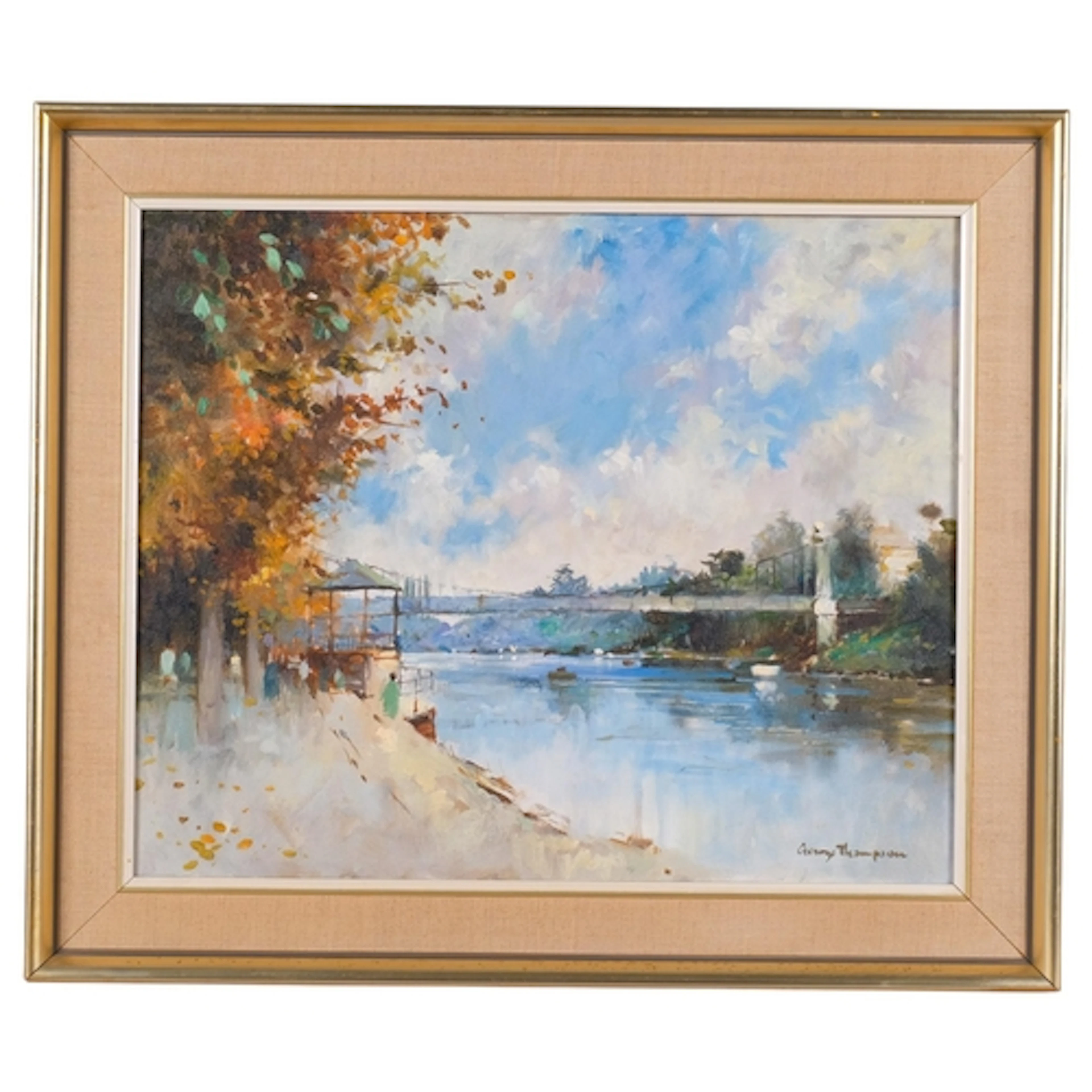 George Thompson, Chester River scene, oil on canvas, 45cm x ...