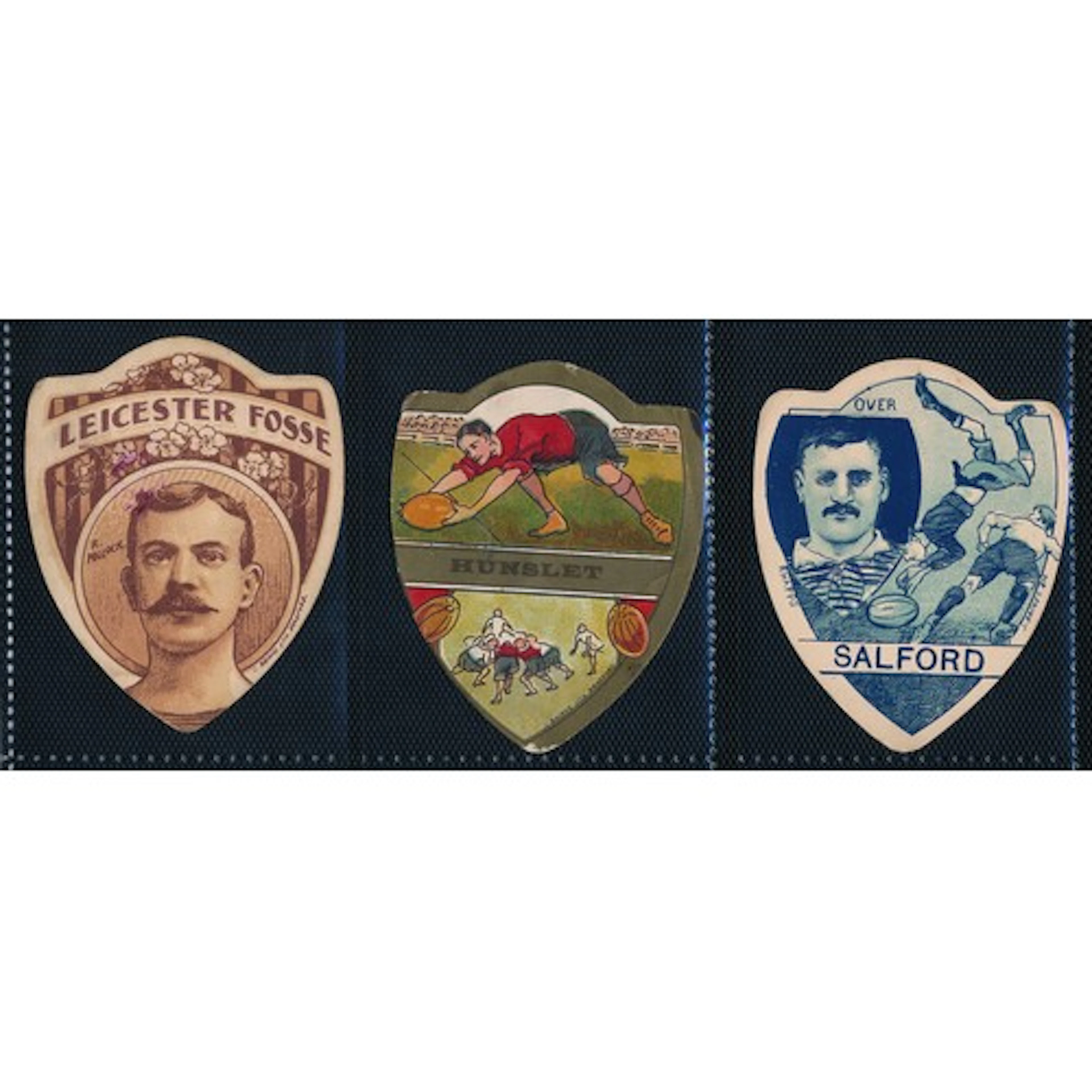 3 Shield Shape Baines Cards to include: Leicester Fosse R. P...