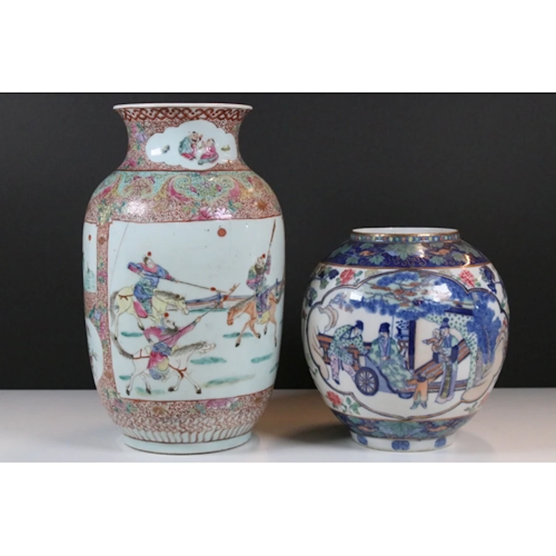 19th century Chinese porcelain famille rose baluster vase, h...