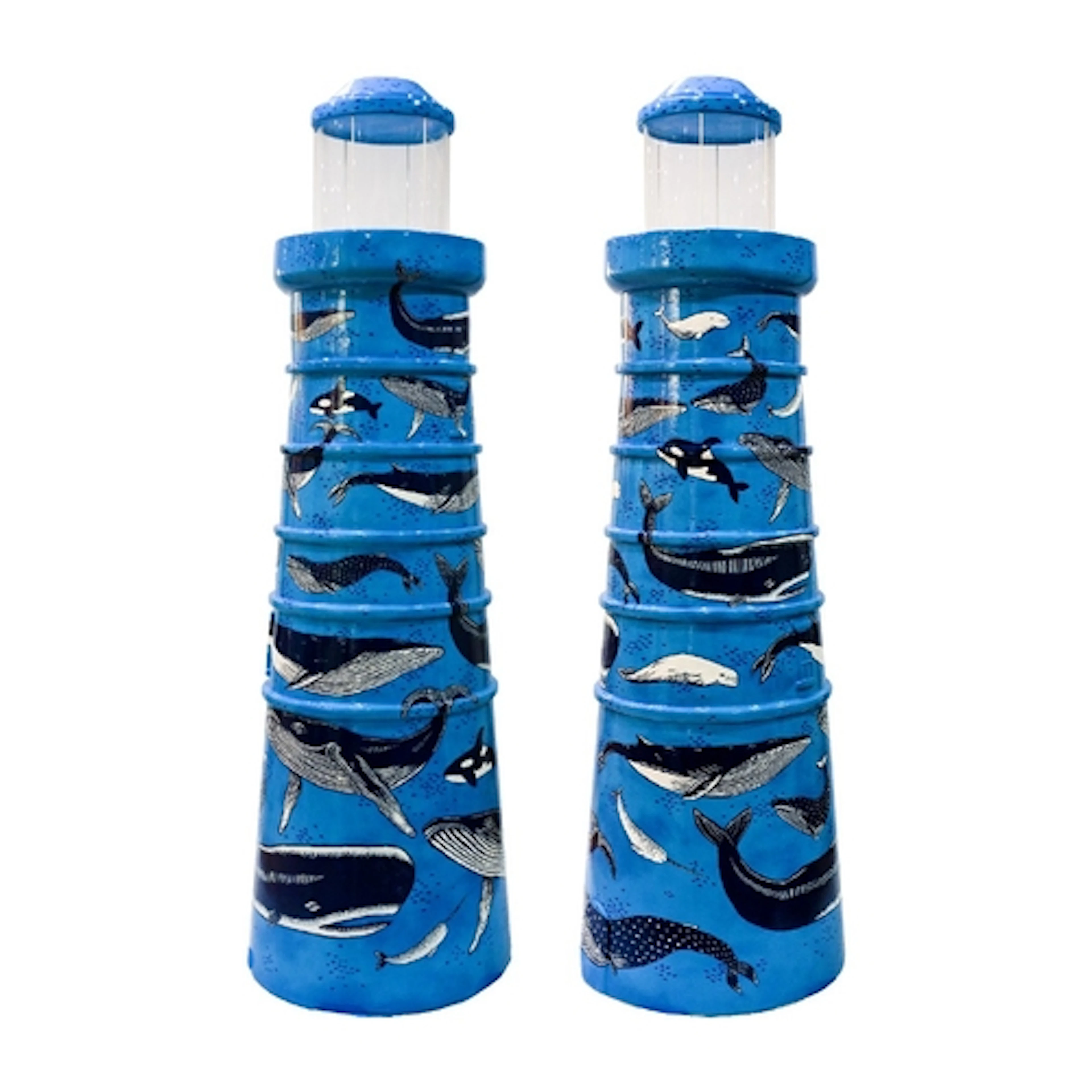 A large fibreglass sculpture "Whale Watcher" painted by Andr...