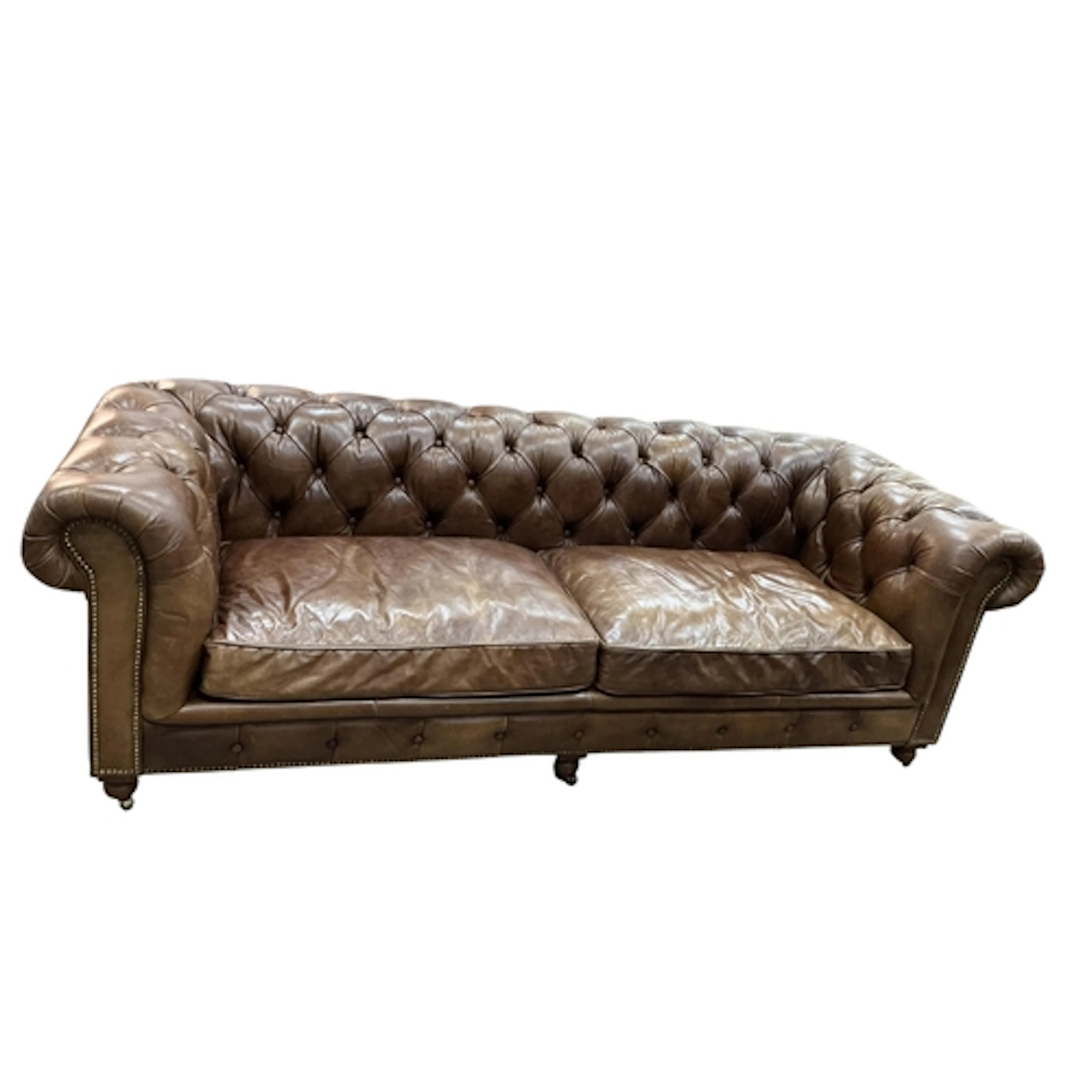 A Contemporary Halo Furniture buttoned brown leather Chester...