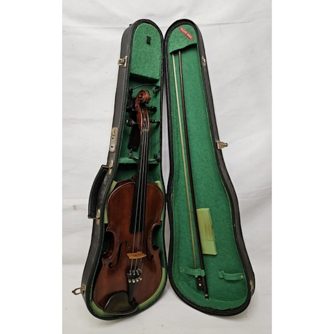 Violin (no IDs) in Hard Case with bow & shoulder rest marked...