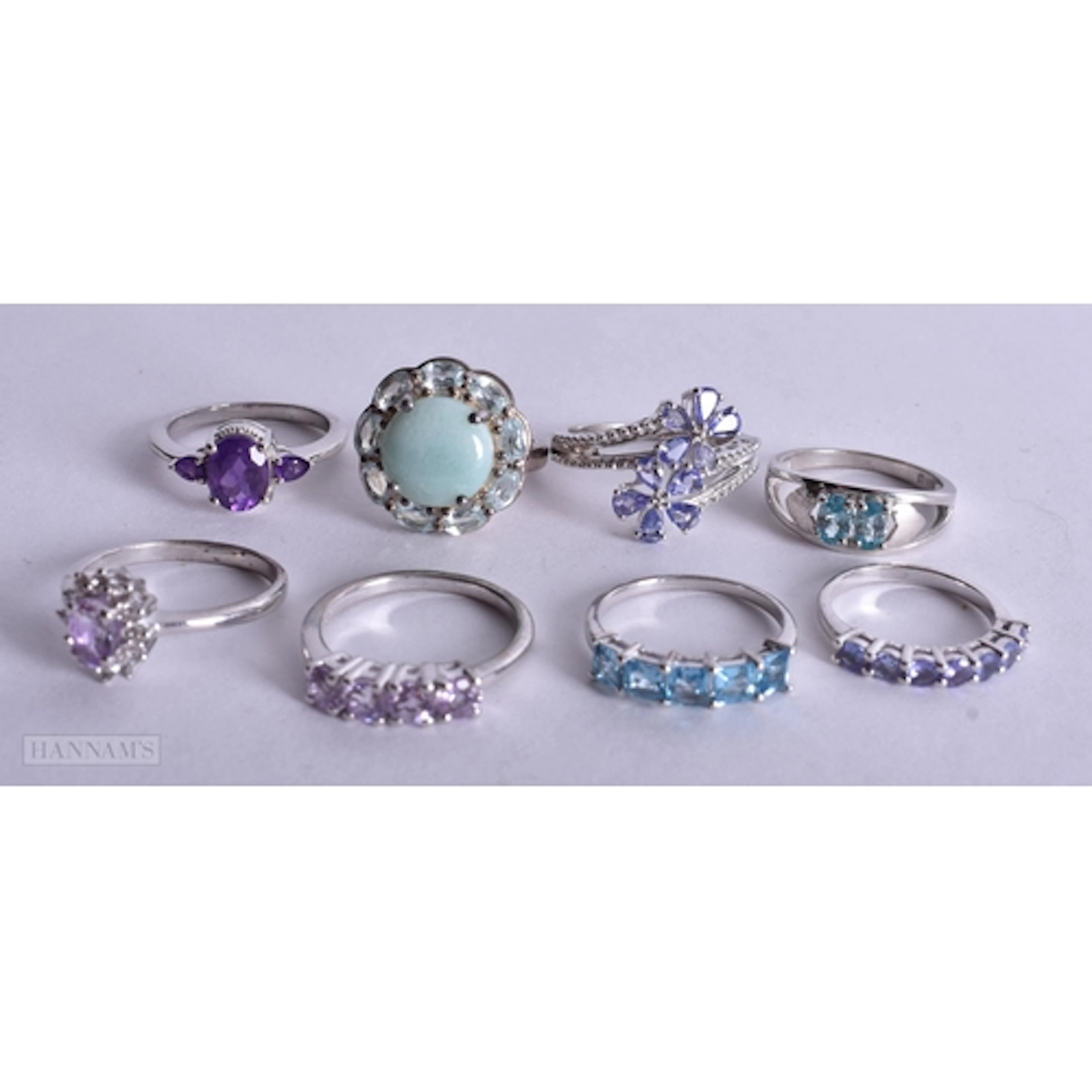 Collection of Sterling Silver Gemporia Rings inc. Tanzanite,...