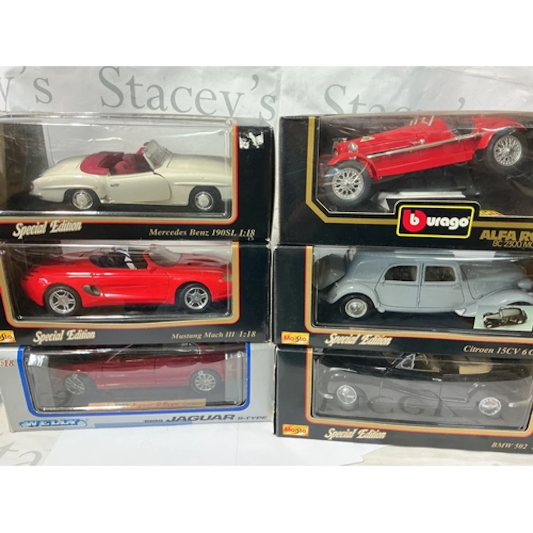 A Collection Of 6 Boxed Maisto, Burago And Welly 1/18 Scale ...