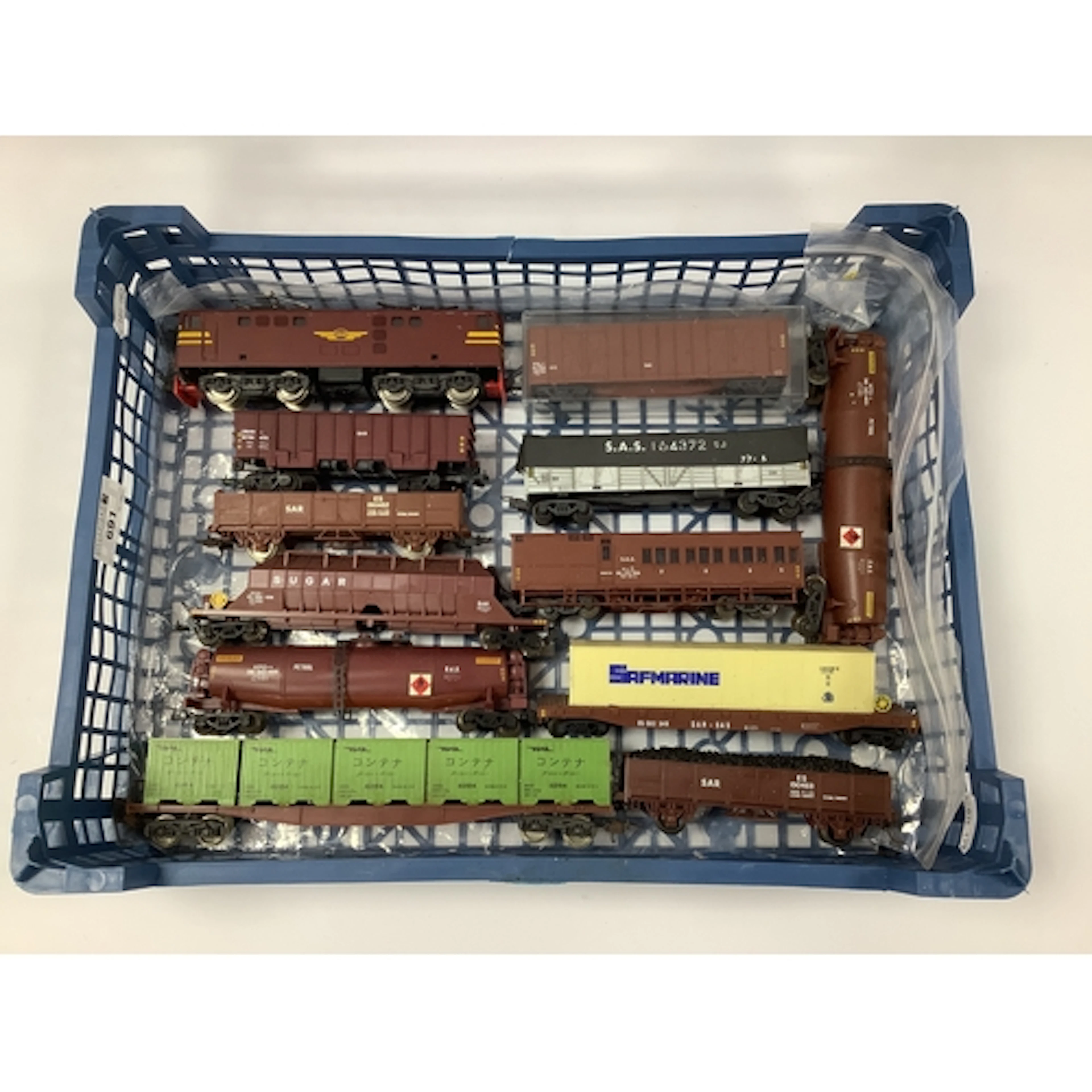 An HO scale South African Railways mixed train by Lima, comp...
