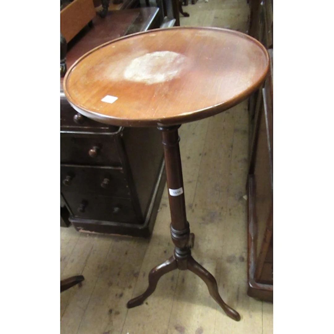Two mahogany wine tables and two Victorian walnut side chair...