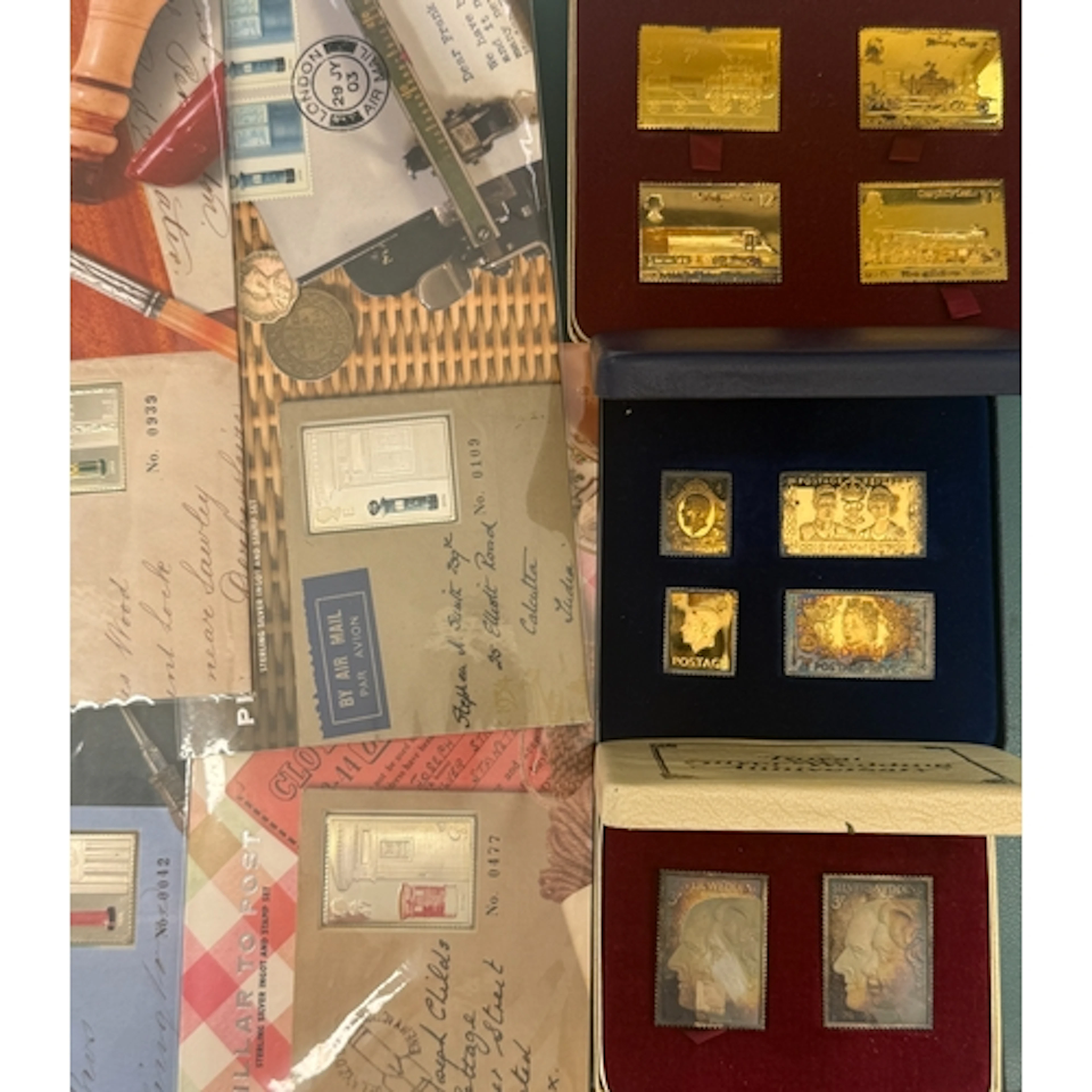 A group of 13 British sterling silver stamp ingots, includin...