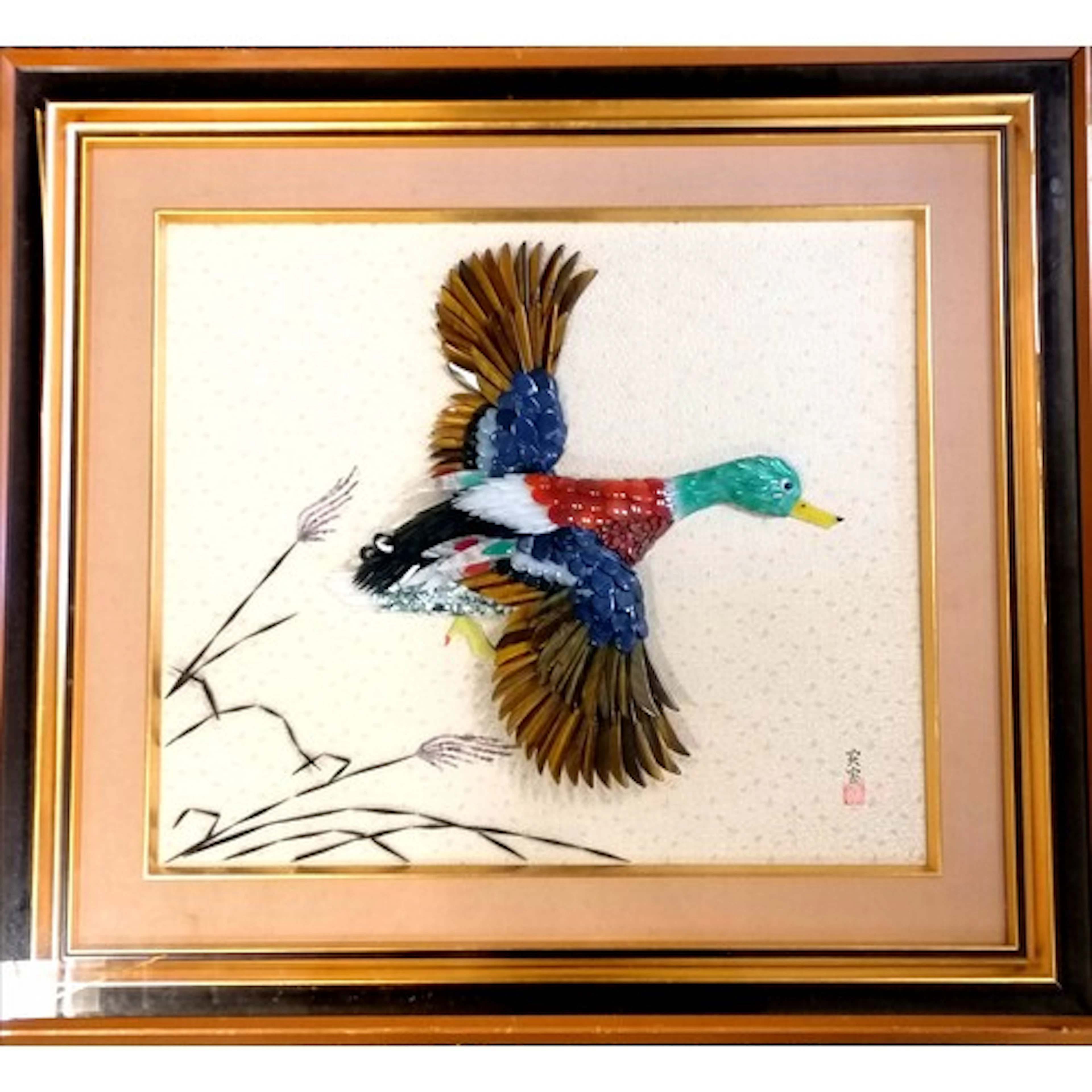 Chinese 3-D picture of flying duck constructed from various ...