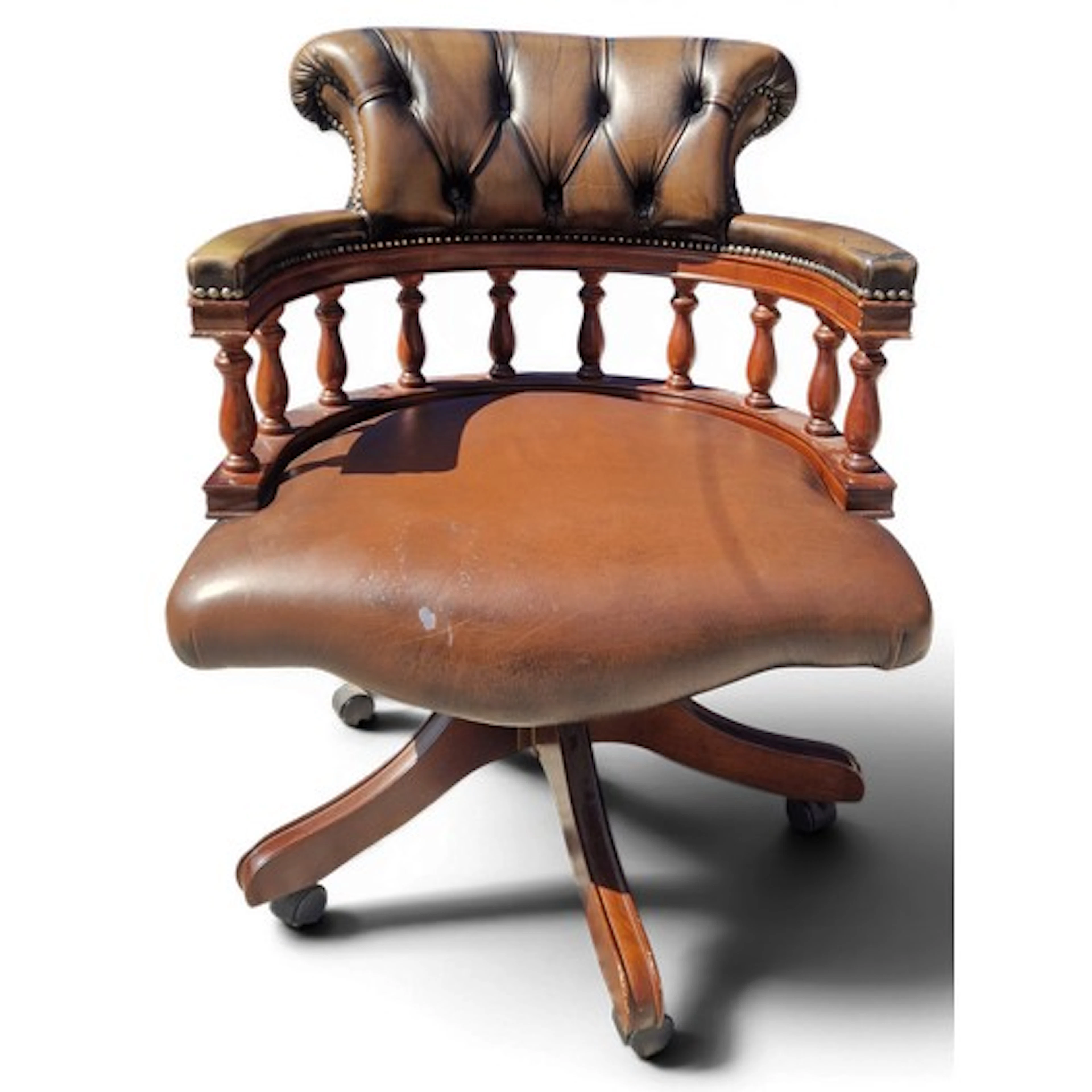Norwegian Ring Mekanikk (RM) captain's swivel desk chair uph...