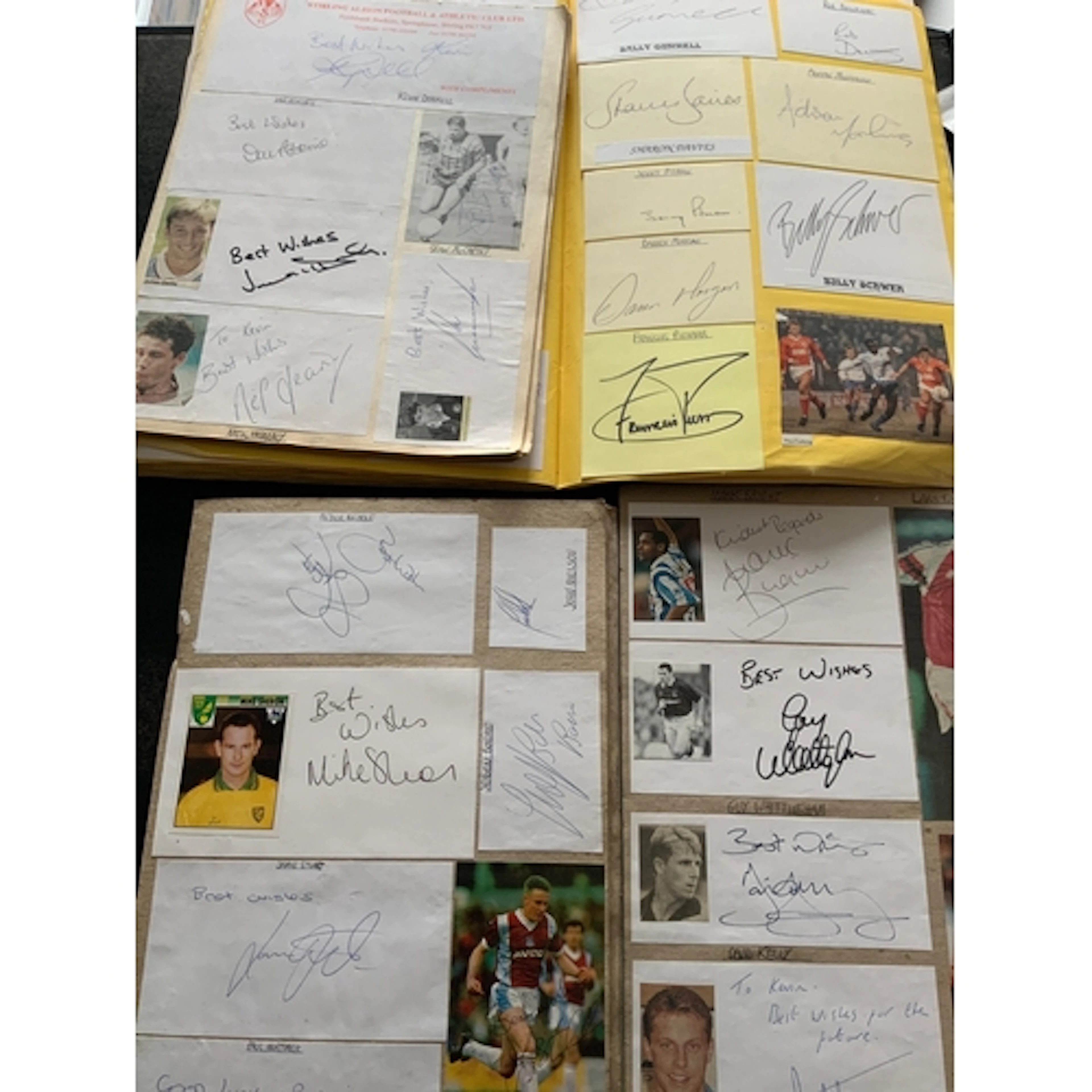 Football Autographs In Scrapbook: 4 scrapbooks containing ei...