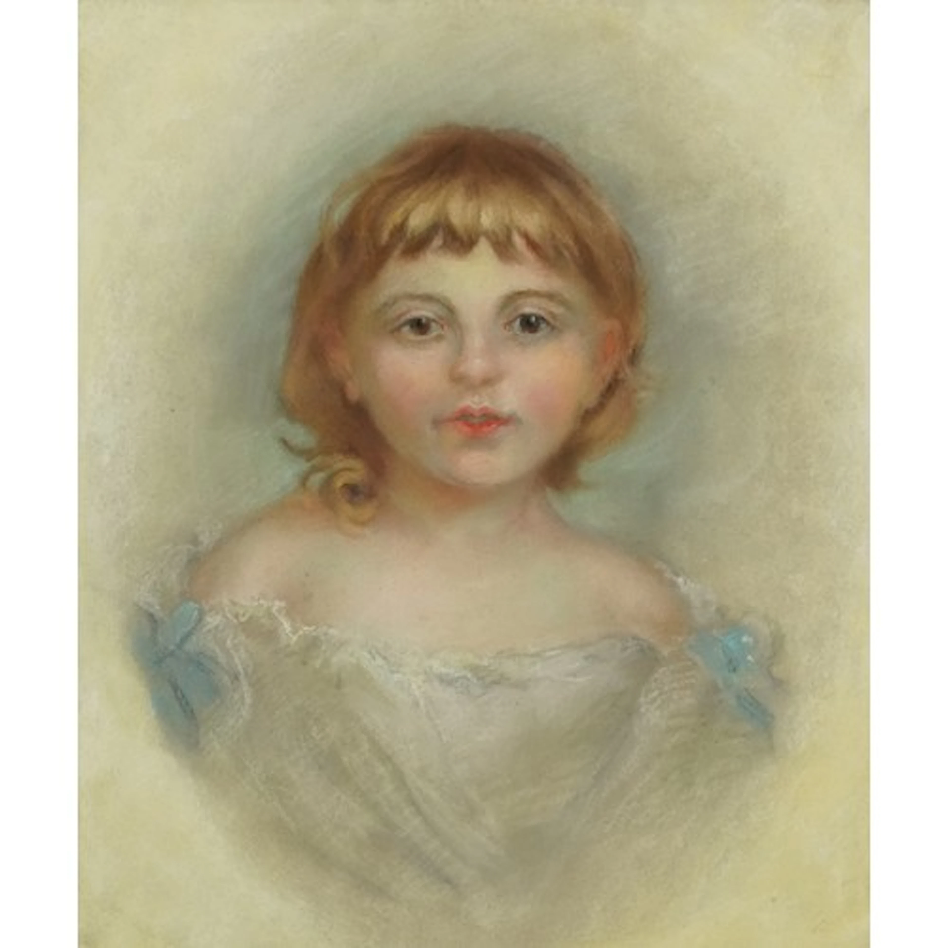 Head and shoulders portrait of a young female - 19th century...