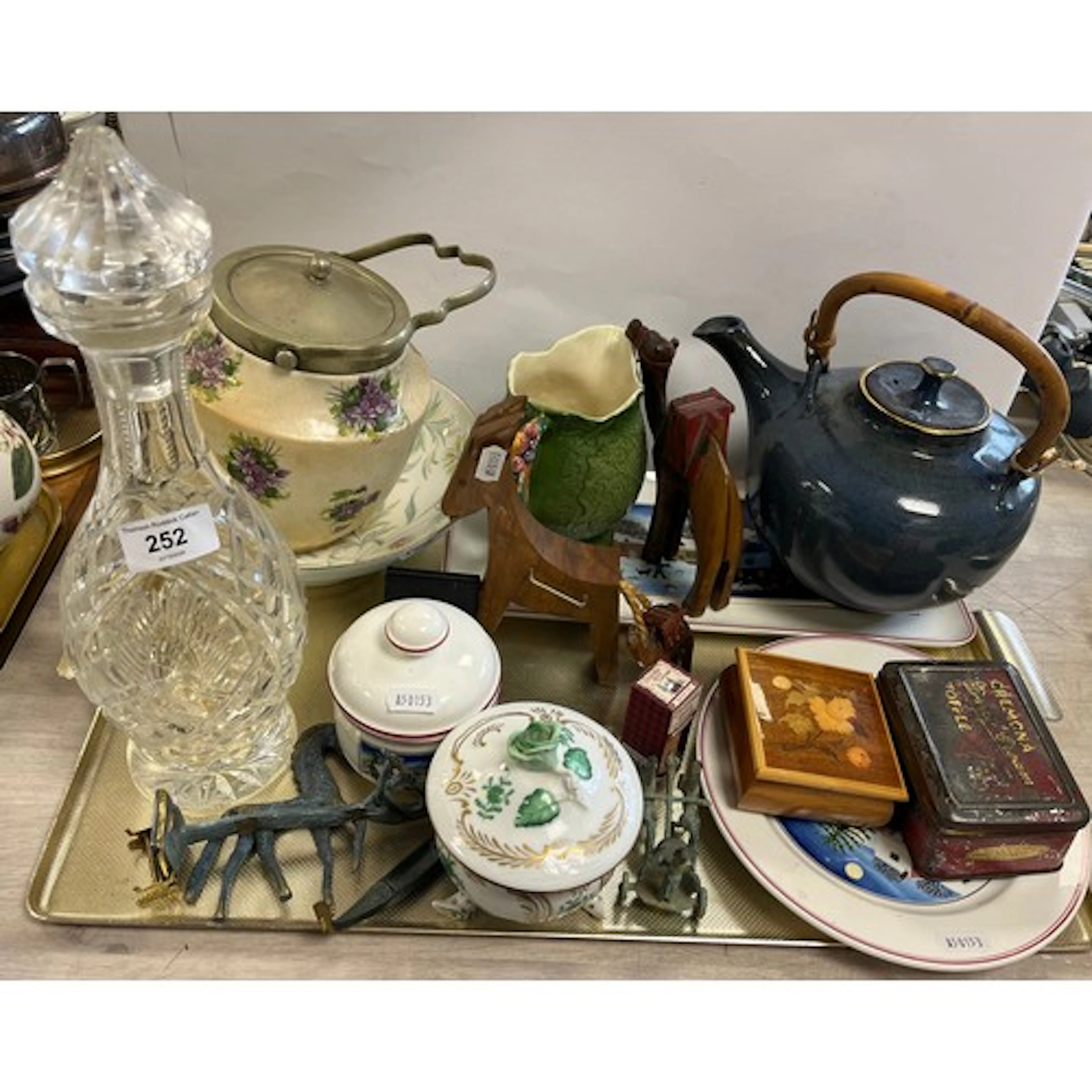 Herend box and cover, biscuit barrel and other decorative it...
