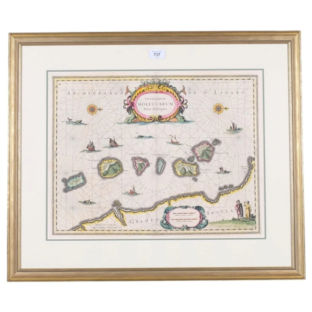 Jan Jansson, Antique hand-coloured map engraving of the Spic...
