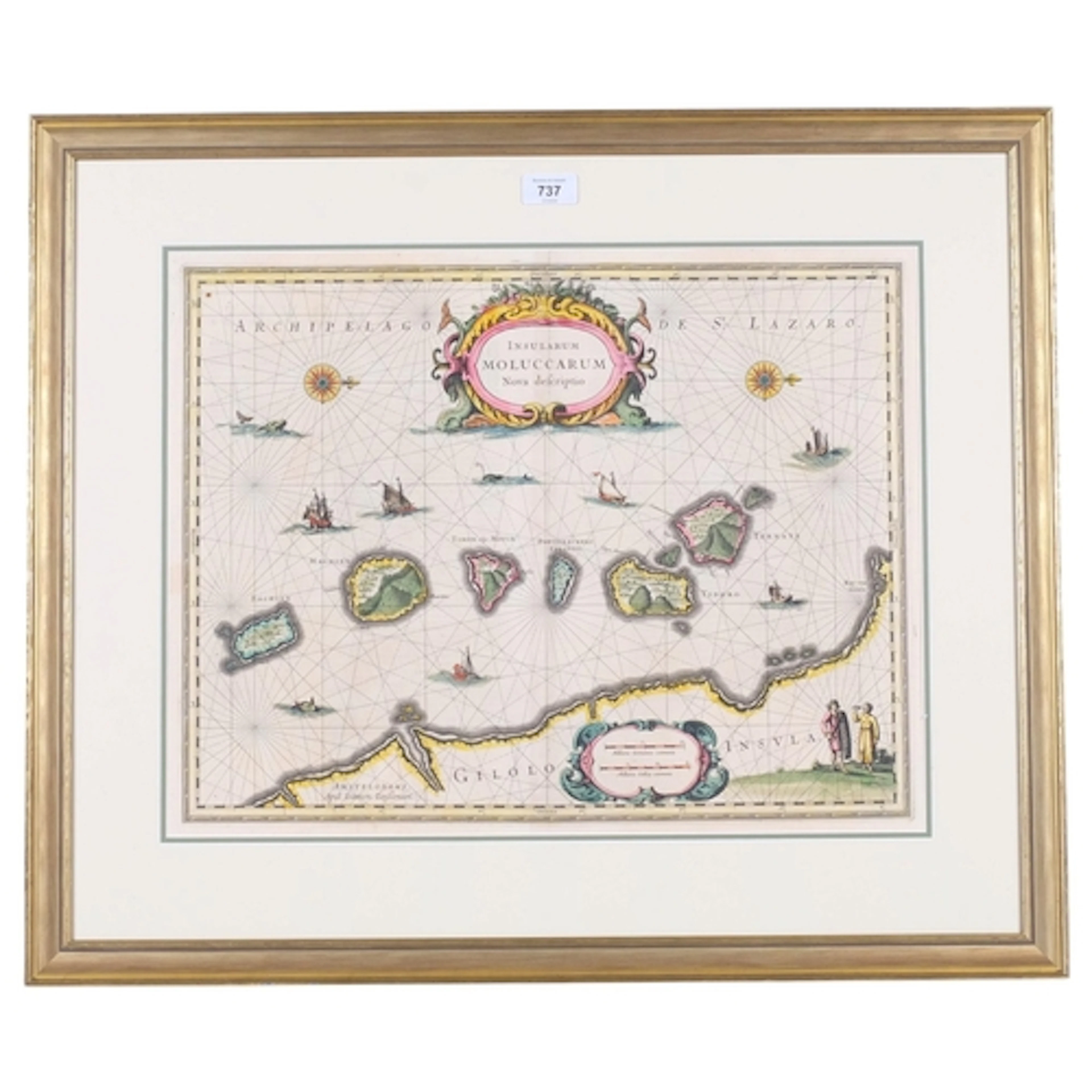 Jan Jansson, Antique hand-coloured map engraving of the Spic...