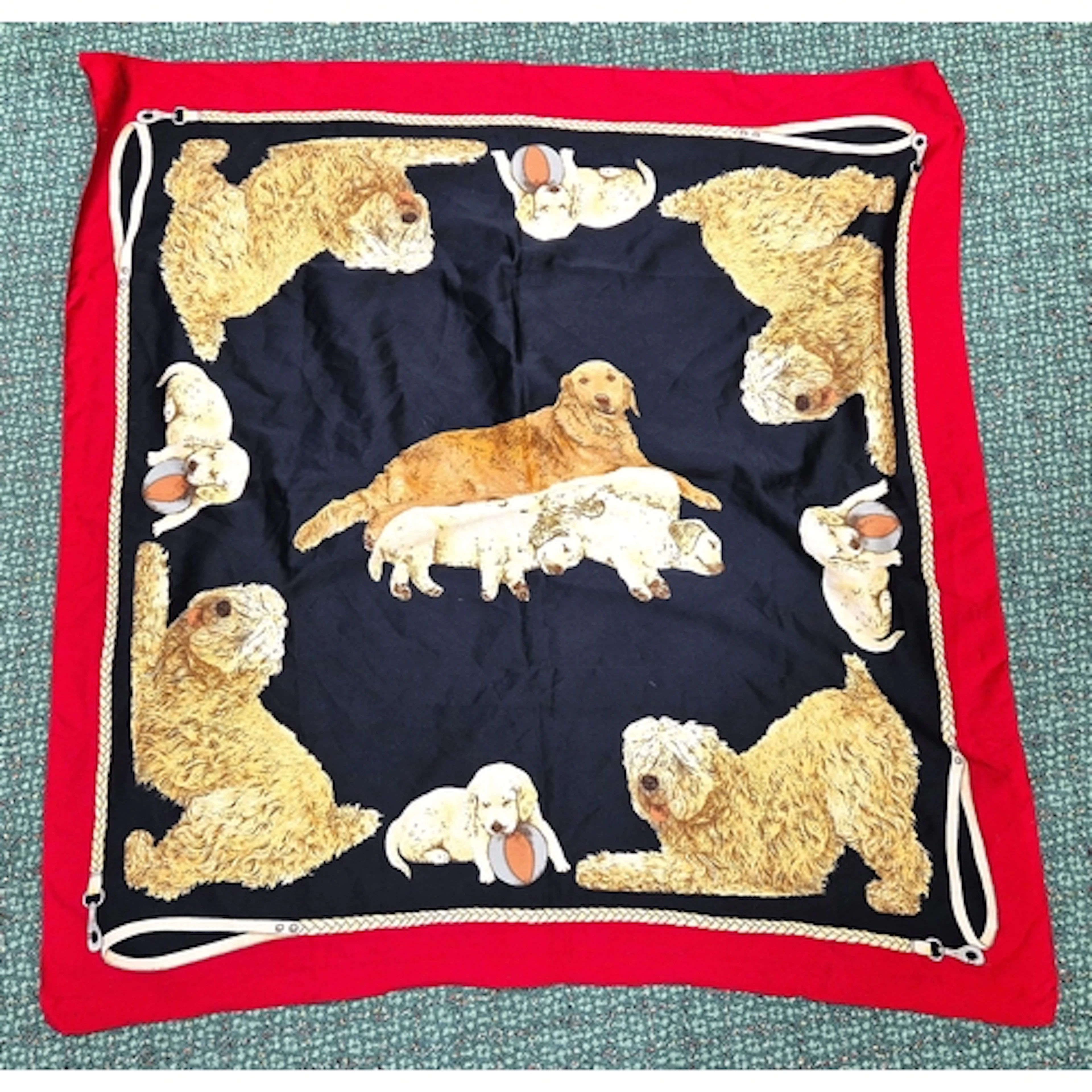 Collection of silk scarfs to include 'Symphony' dog profile ...