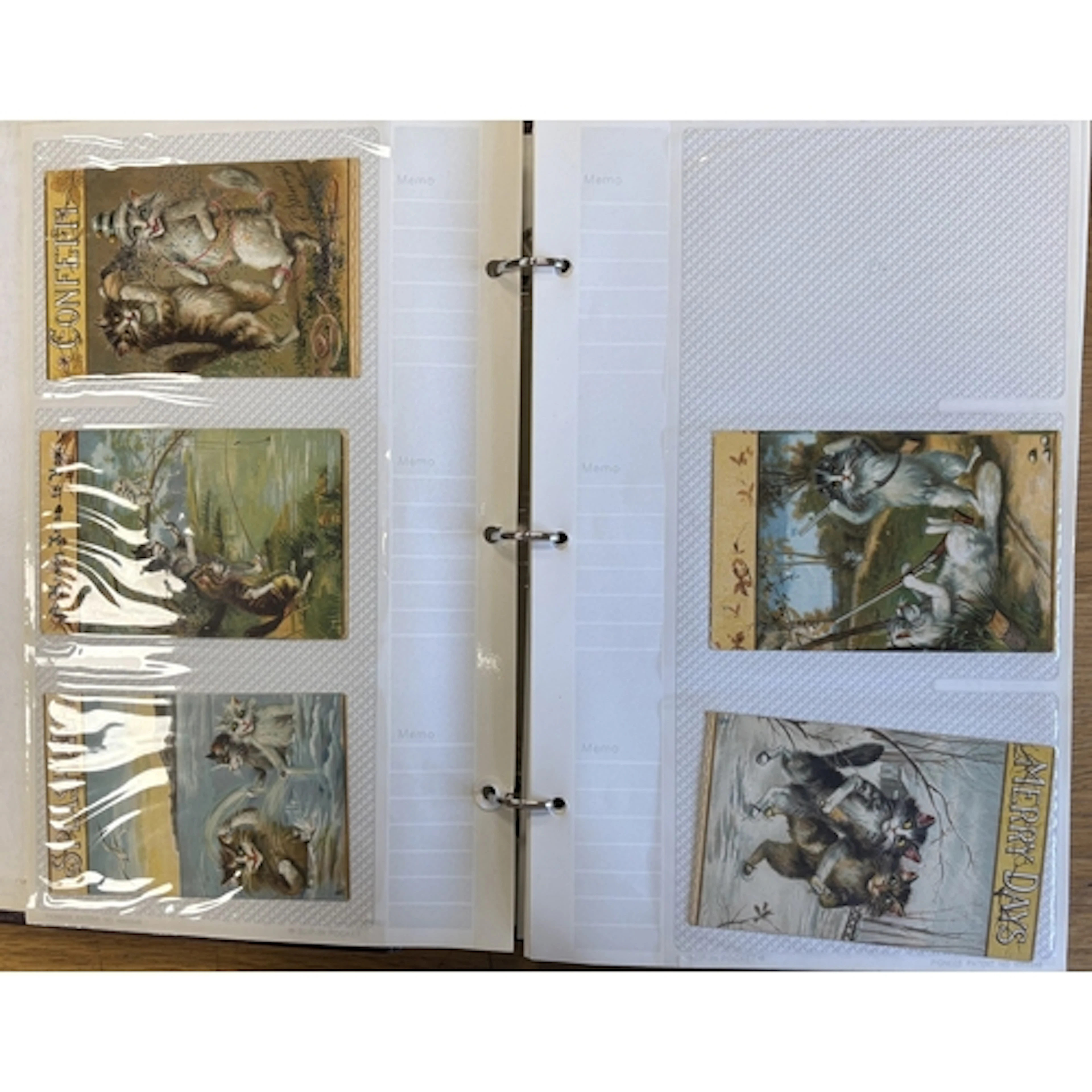 Comic. Coln. of vintage cards in album, mostly animal relate...