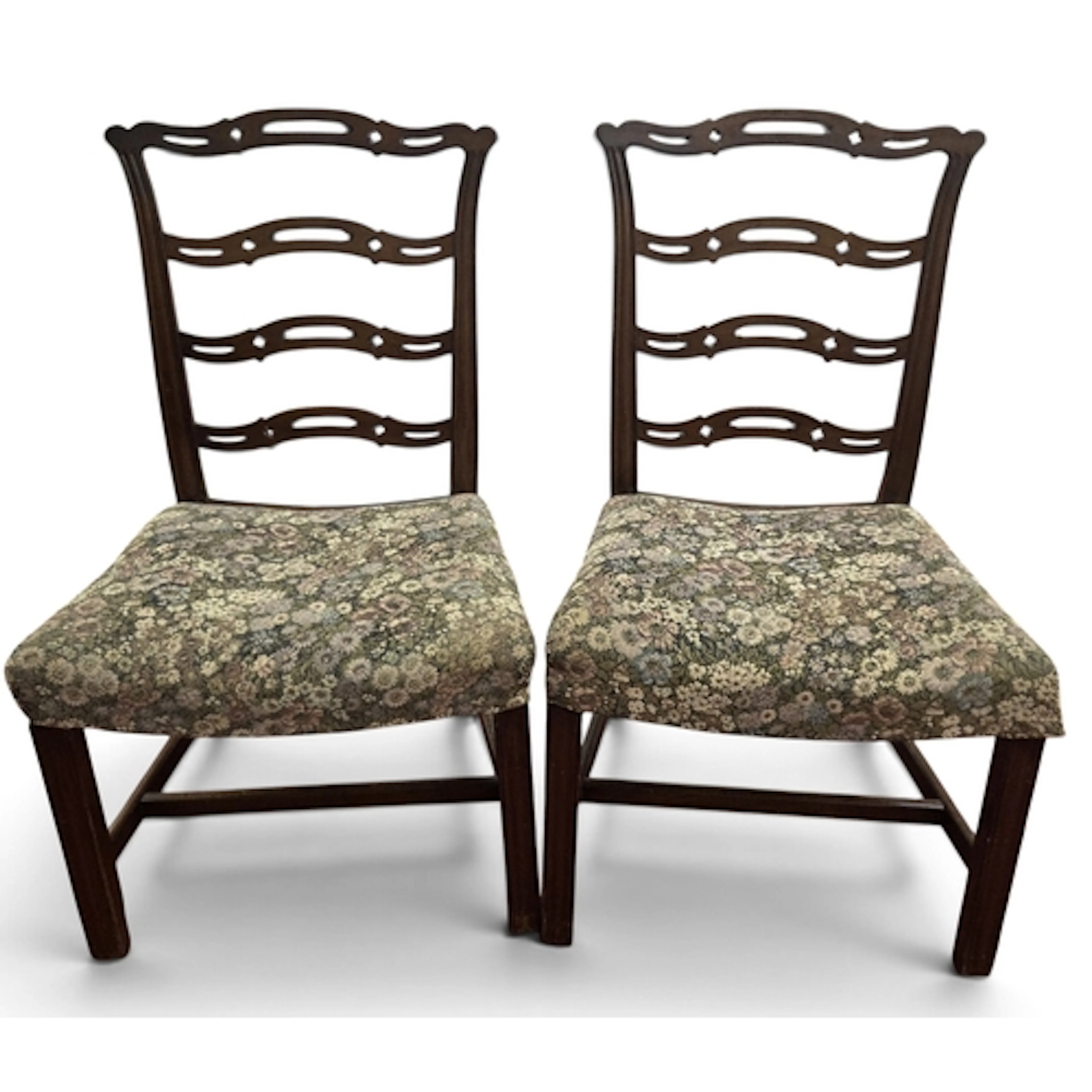 A really good pair of Georgian Mahogany ladder back Chairs w...