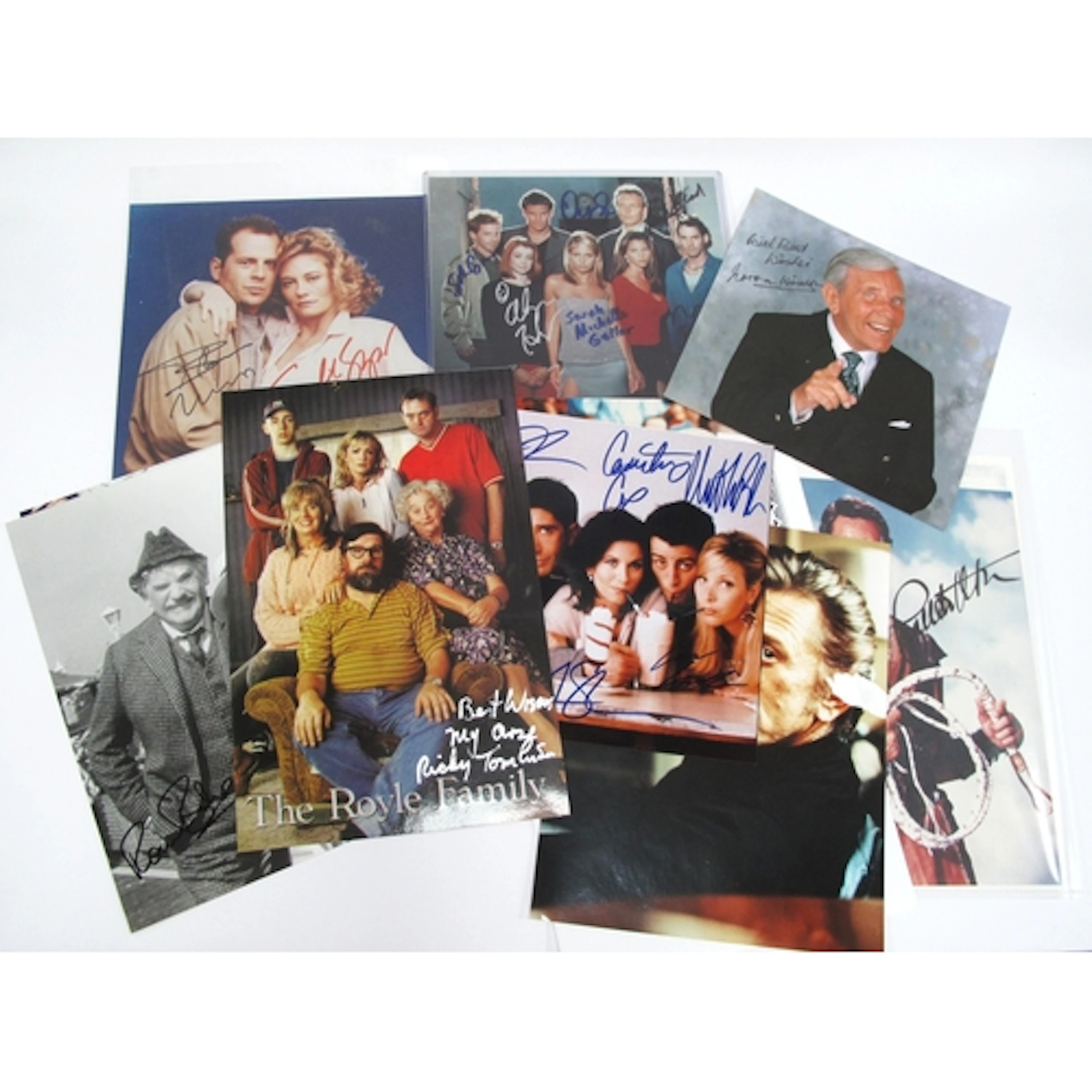 A Collection of Thirteen Signed Autographs, unverified, incl...