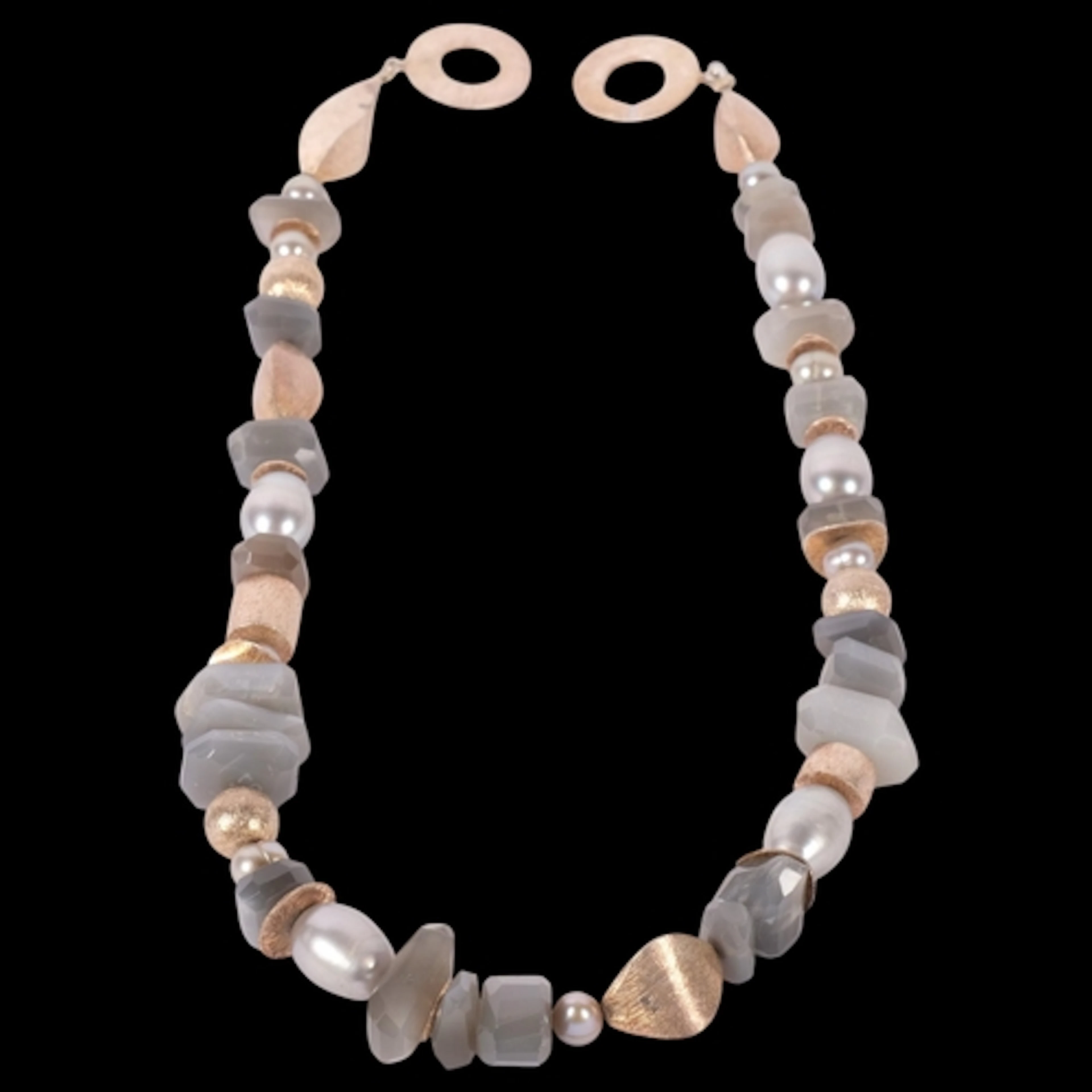 A Contemporary sterling silver abstract design moonstone and...