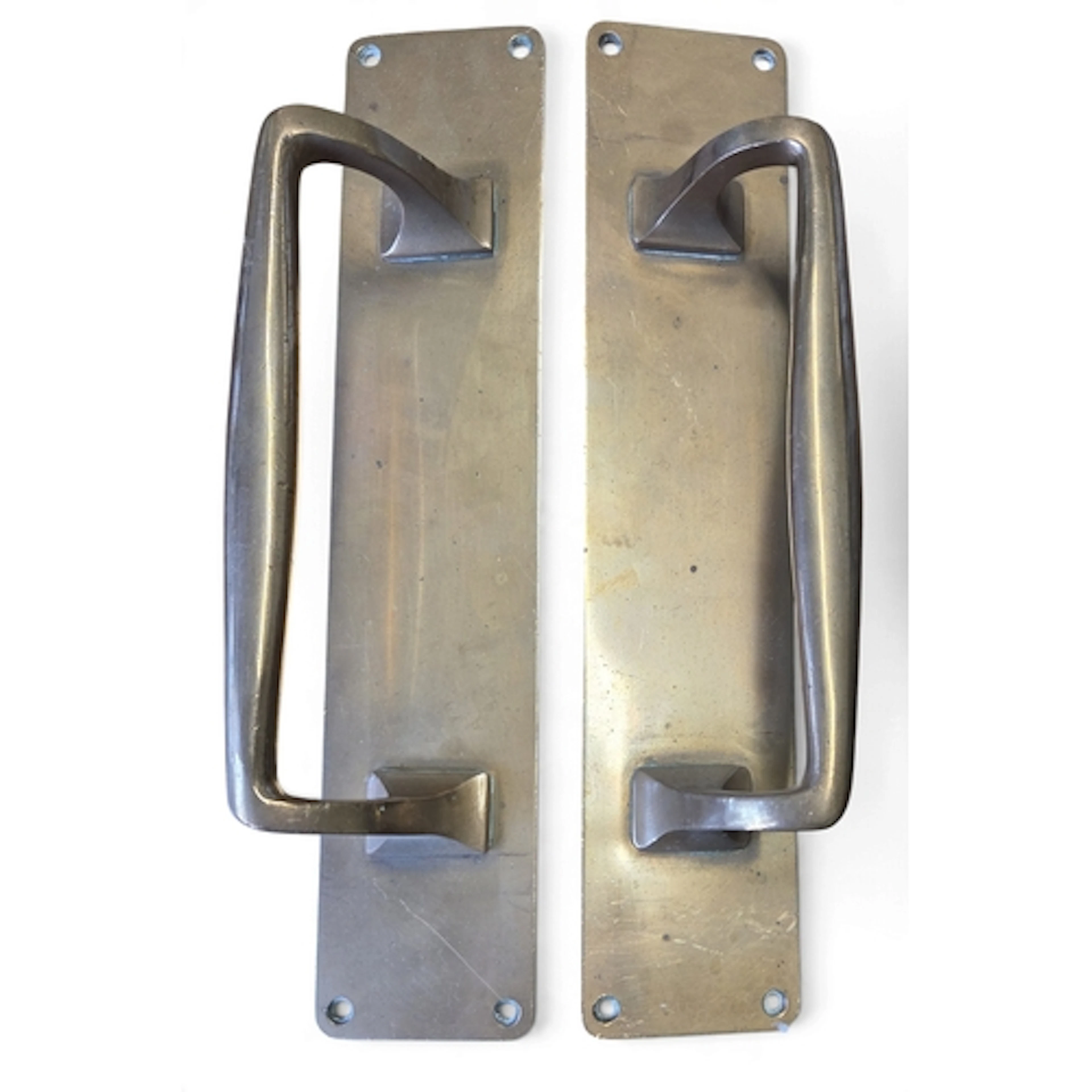 An excellent pair of vintage heavy Brass door Handles, 30 x ...
