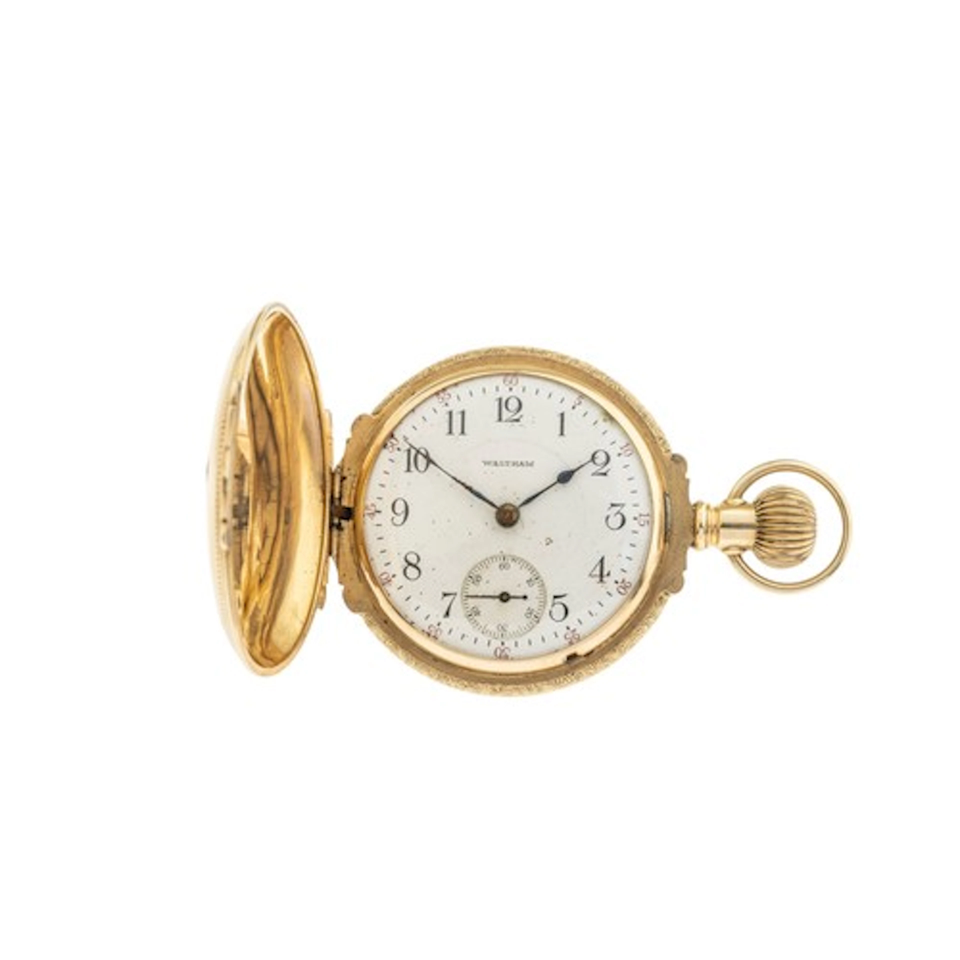 AN AMERICAN 14K GOLD HUNTING CASED KEYLESS LEVER WATCH damas...