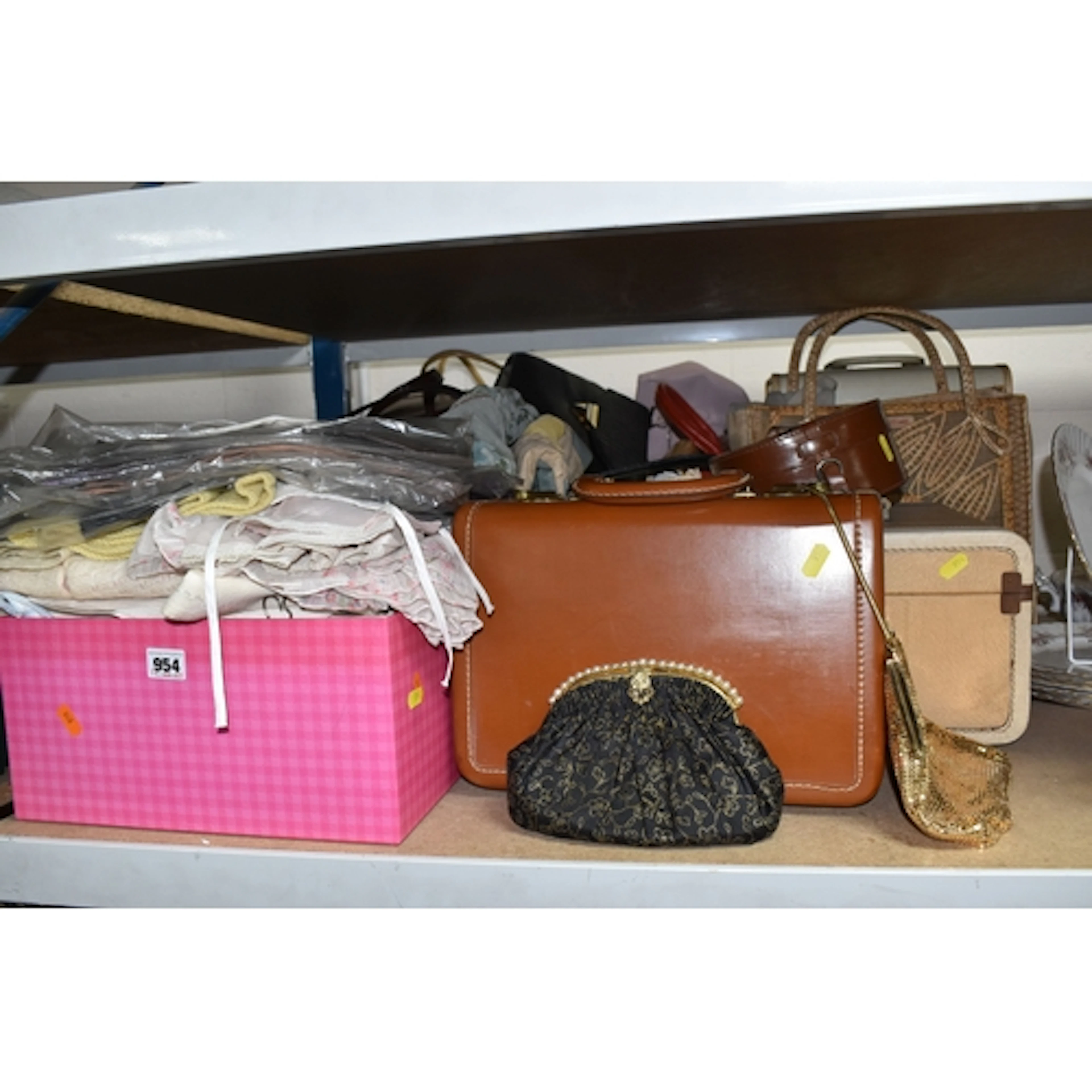 THREE BOXES AND LOOSE VINTAGE BAGS AND ACCESSORIES, to inclu...