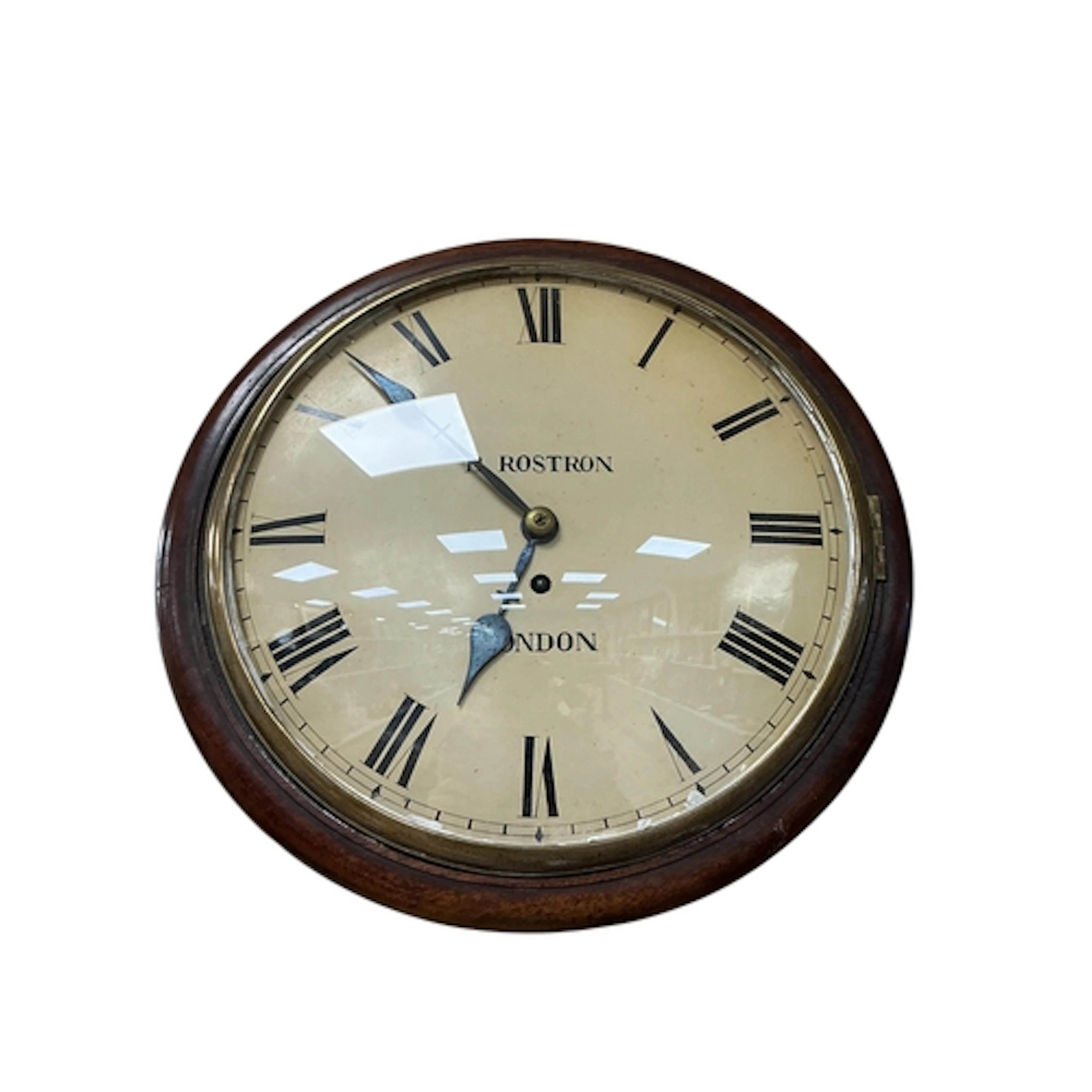 A Victorian mahogany fusee wall timepiece the convex dial ma...
